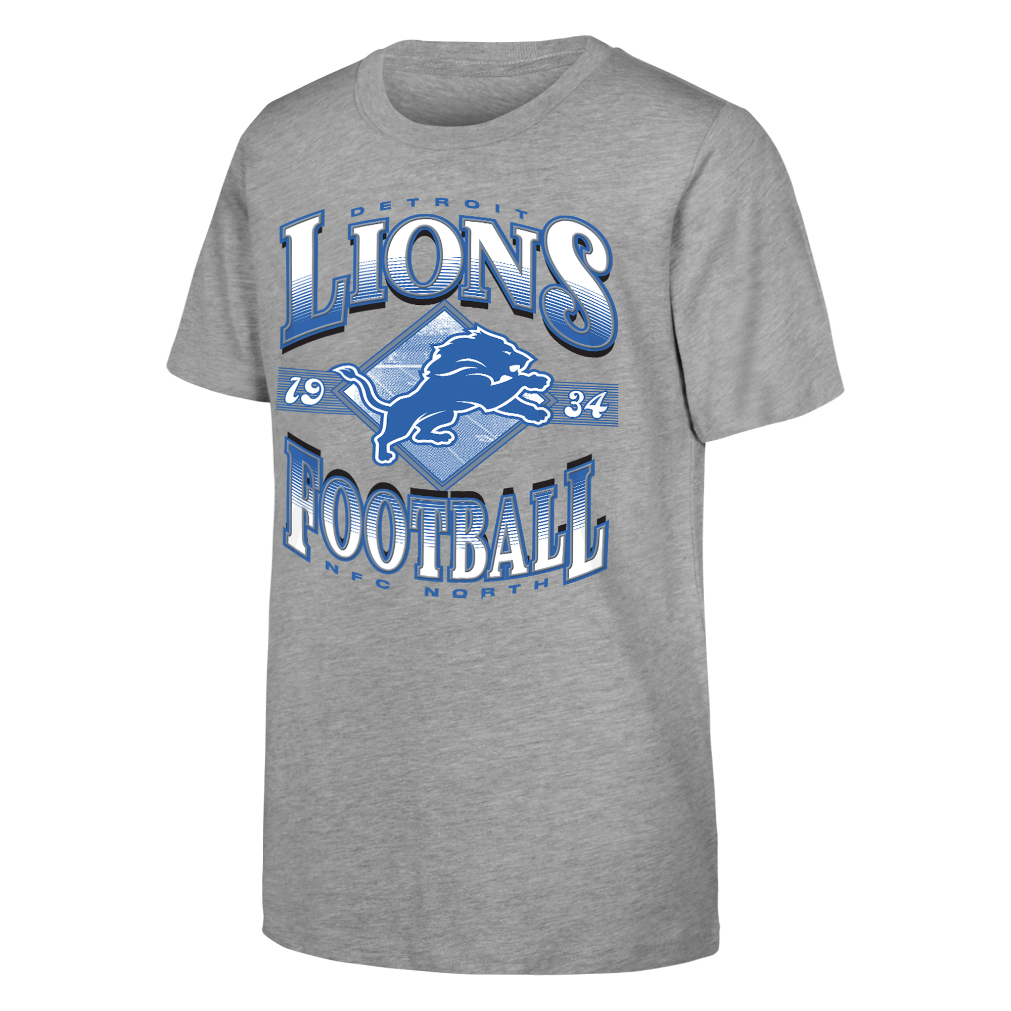 Youth Outerstuff  Heather Gray Detroit Lions NFL Of Days Past T-Shirt
