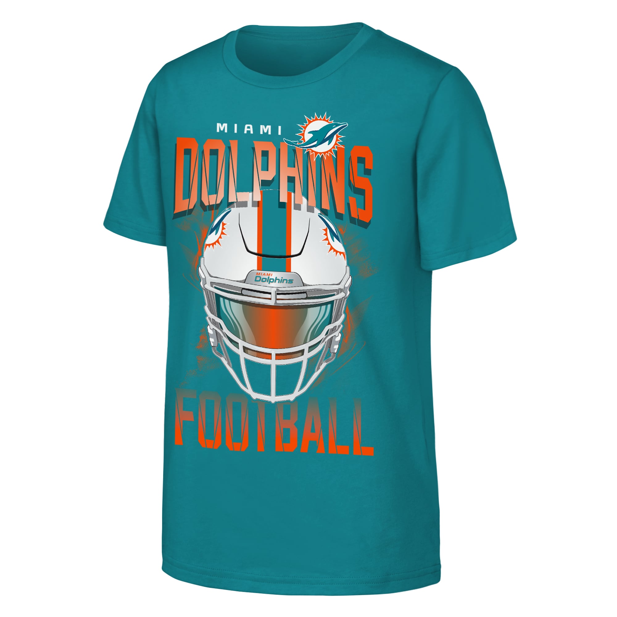 Youth Outerstuff Aqua Miami Dolphins Full Gear T-Shirt