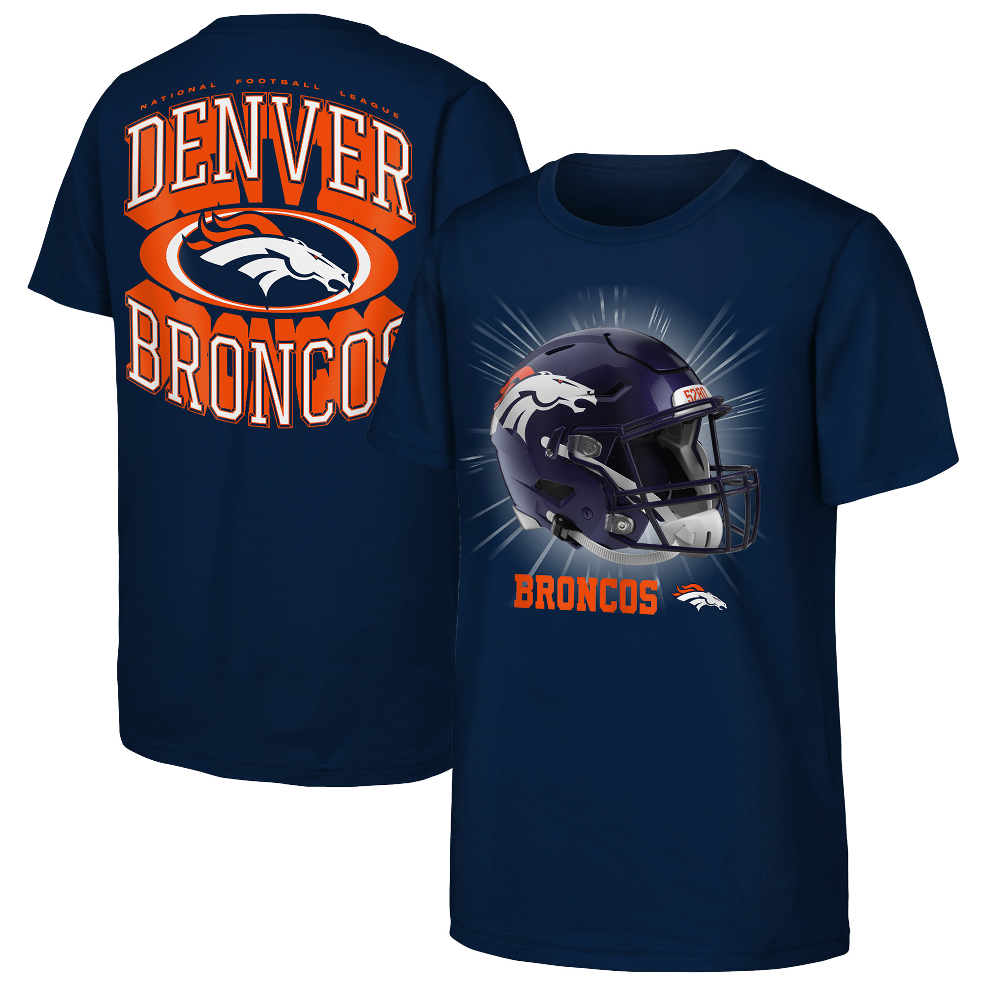 Outerstuff Big Boys' and Girls' Navy Denver Broncos Winning Mentality T-Shirt - Navy