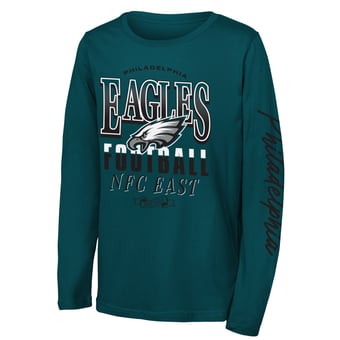 Youth Outerstuff Midnight Green Philadelphia Eagles Real Ones Long Sleeve T-Shirt