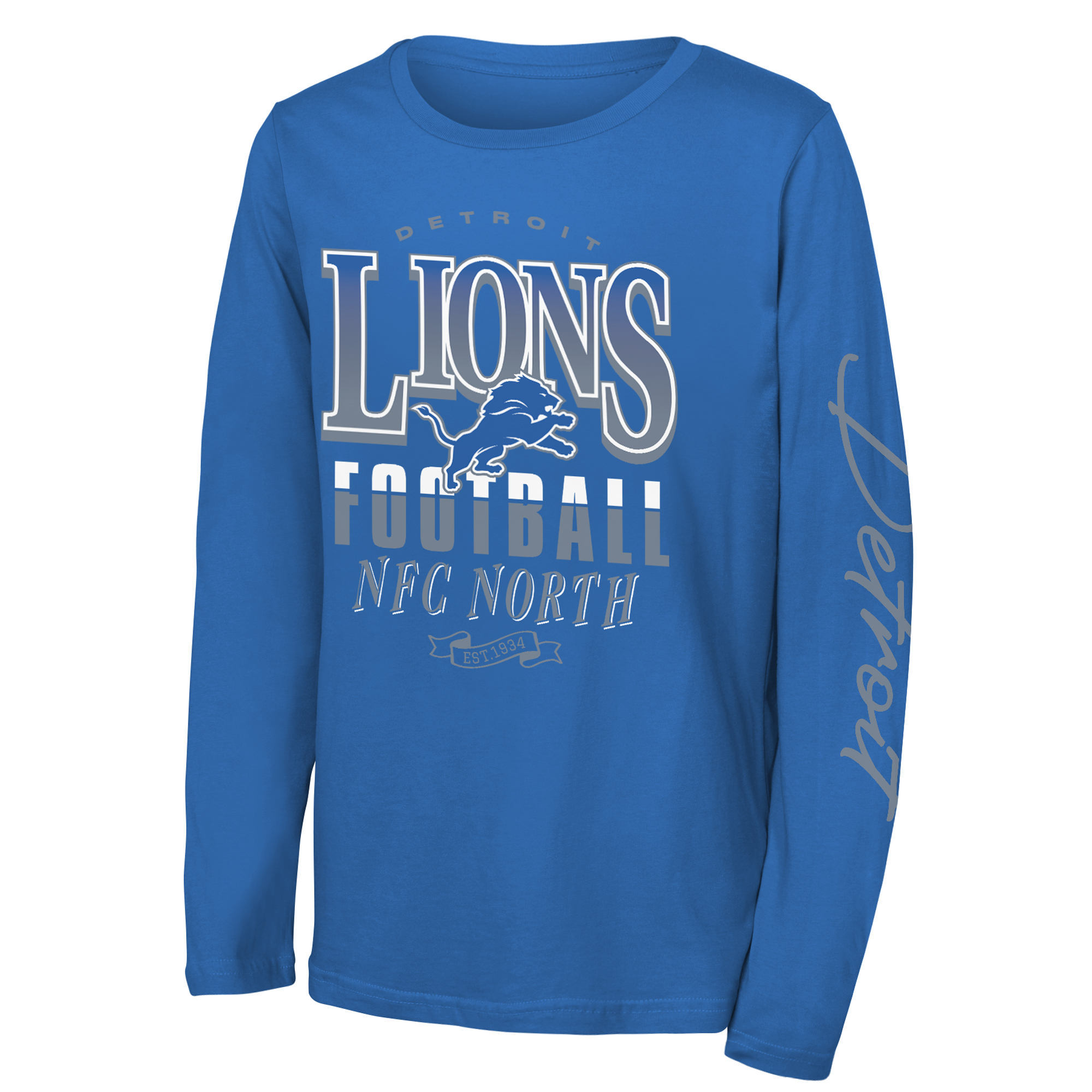 Youth Outerstuff Blue Detroit Lions Real Ones Long Sleeve T-Shirt