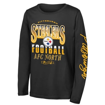 Youth Outerstuff Black Pittsburgh Steelers Real Ones Long Sleeve T-Shirt