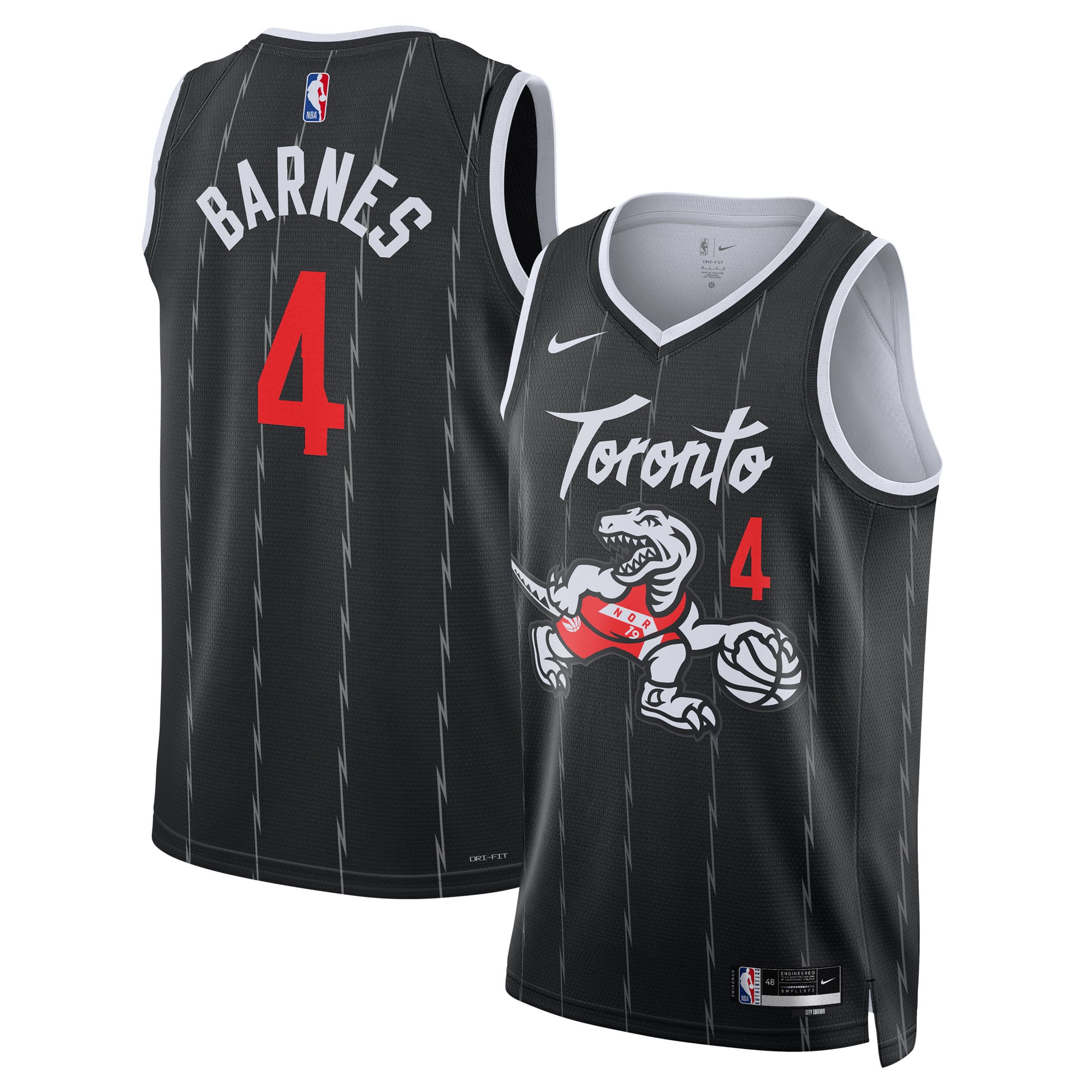 Unisex Nike Scottie Barnes Black Toronto Raptors Swingman Jersey - City Edition