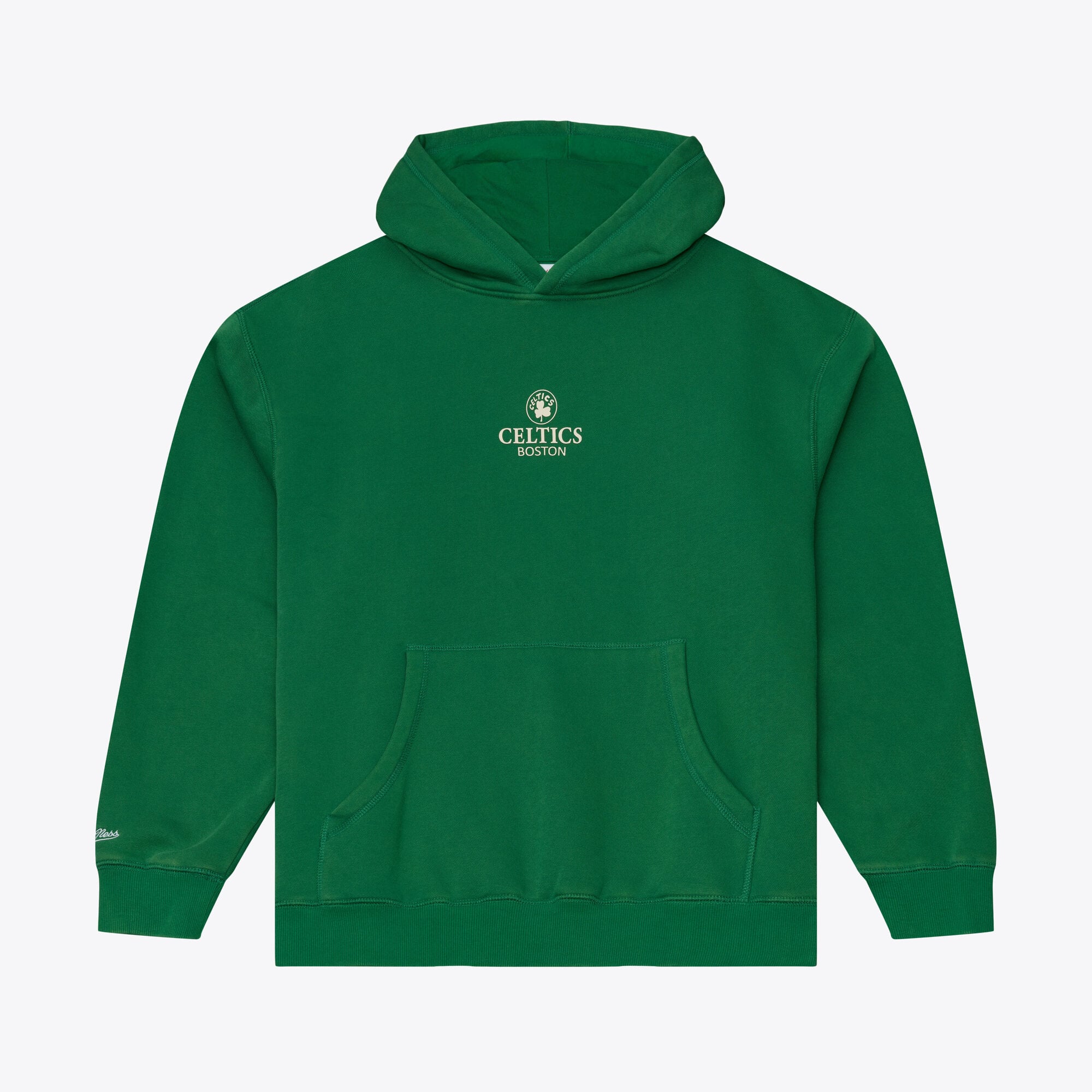 Felpa con cappuccio da uomo Mitchell & Ness verde Boston Celtics Core Fleece