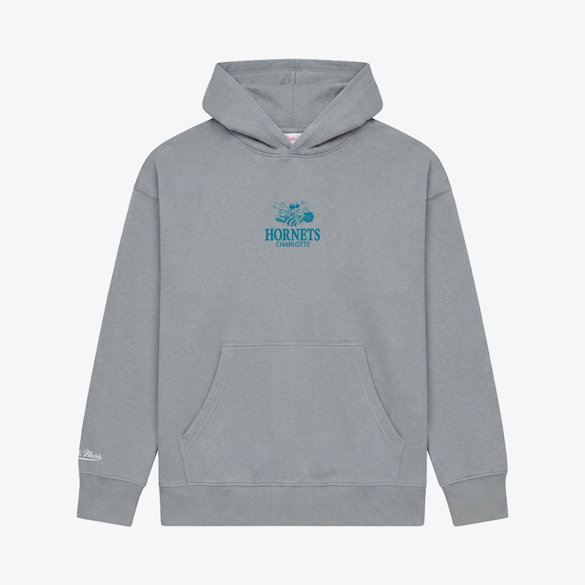 Men's Mitchell & Ness Gray Charlotte Hornets Core Fleece Hoodie