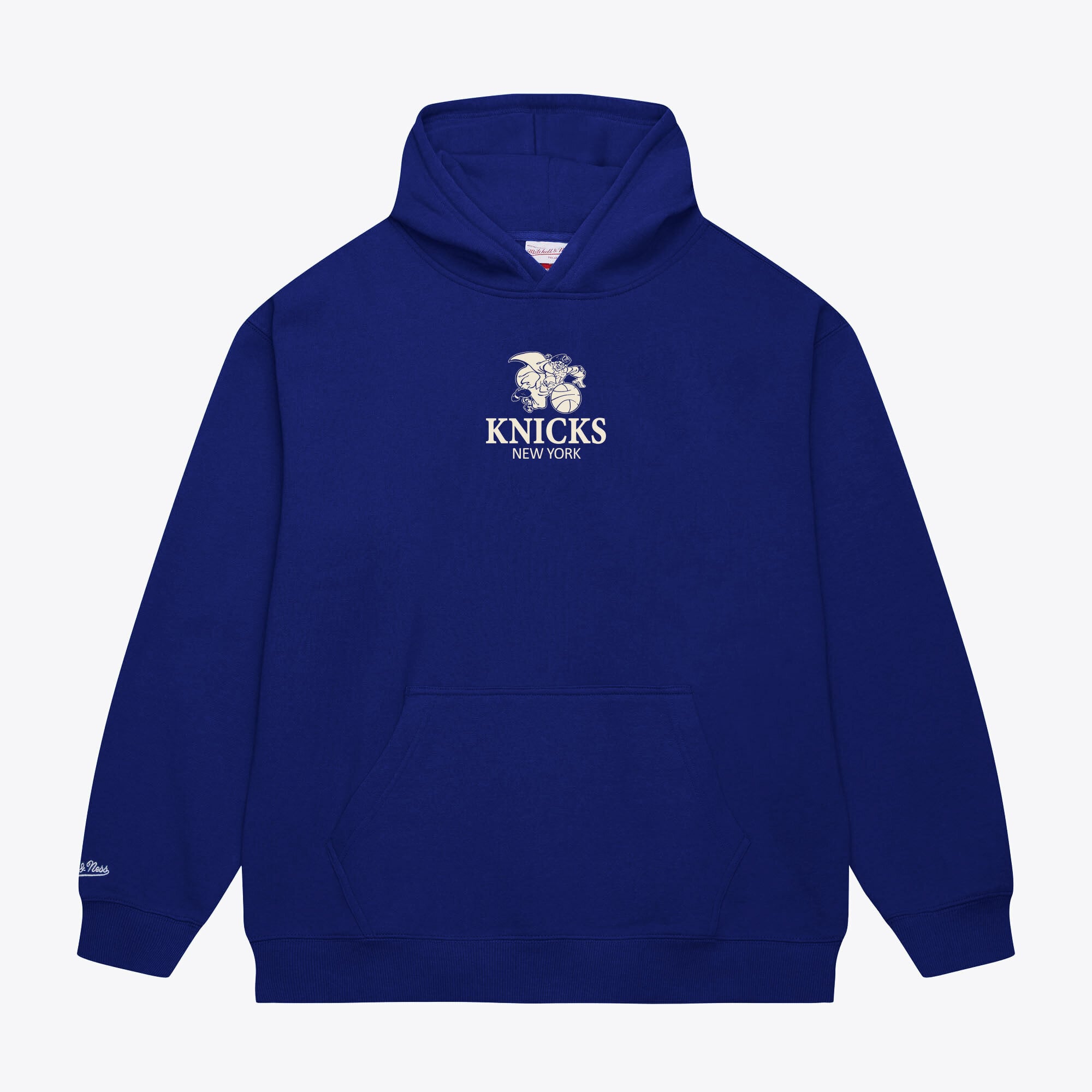 Felpa con cappuccio da uomo Mitchell & Ness blu New York Knicks Core Fleece