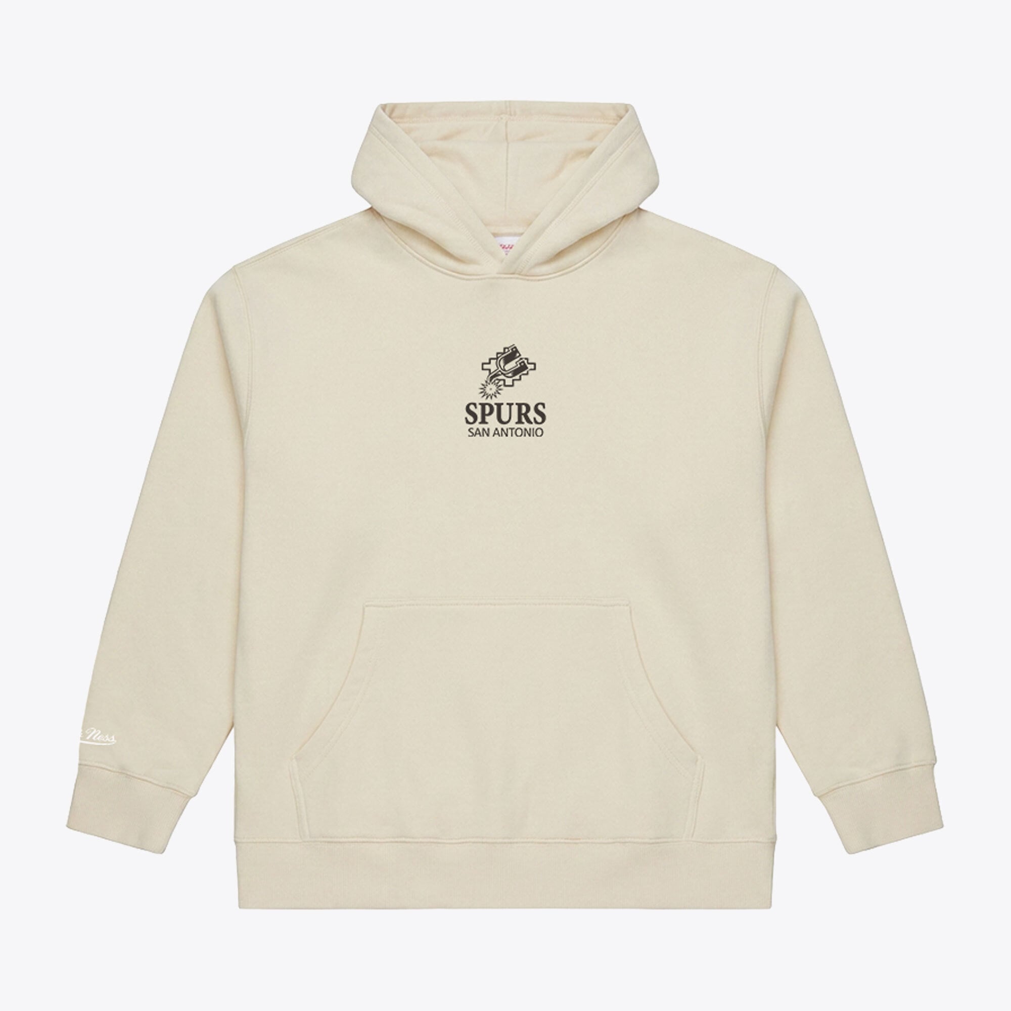 Men's Mitchell & Ness Cream San Antonio Spurs Core Fleece Hoodie