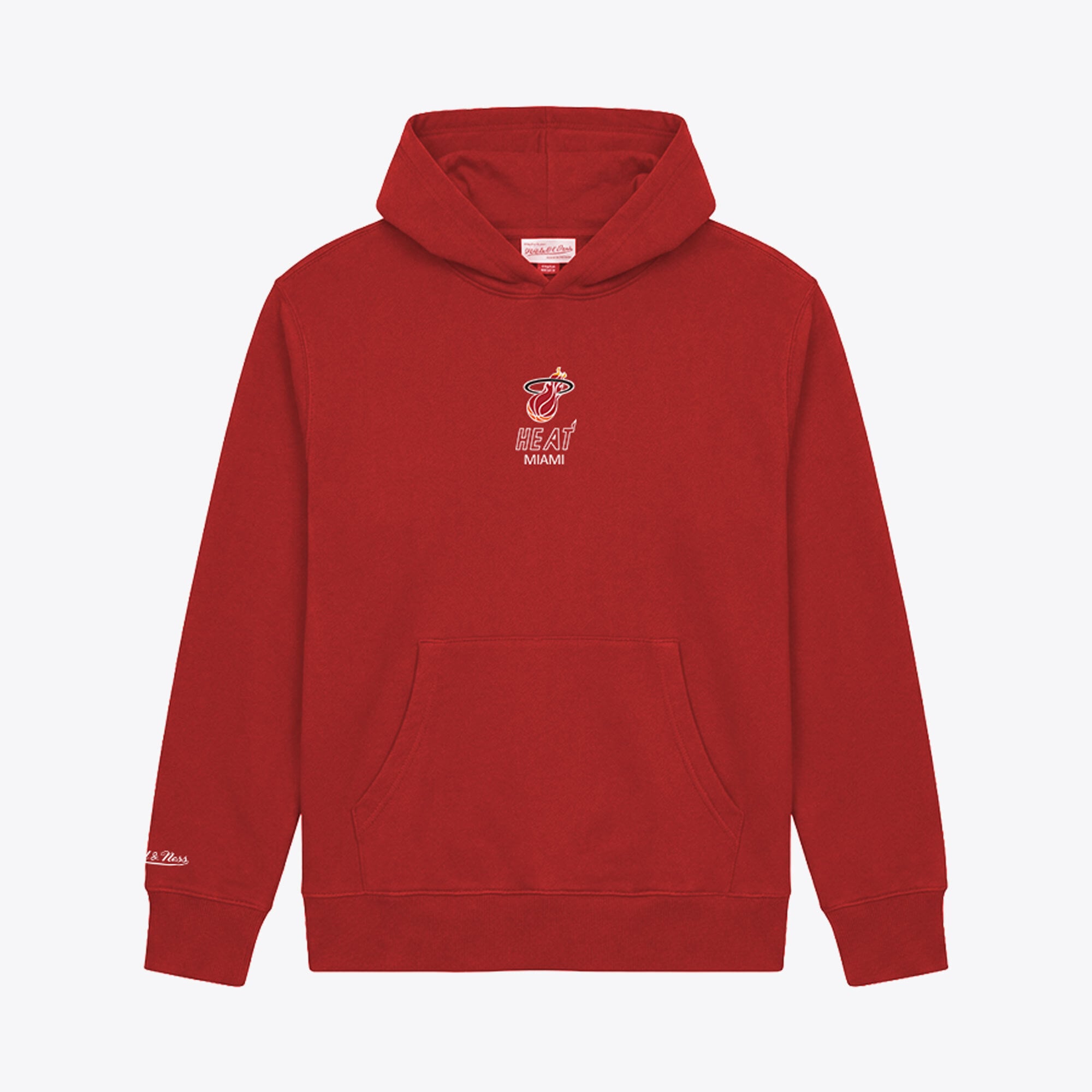 Sweat à capuche en polaire Mitchell & Ness rouge Miami Heat Core pour homme