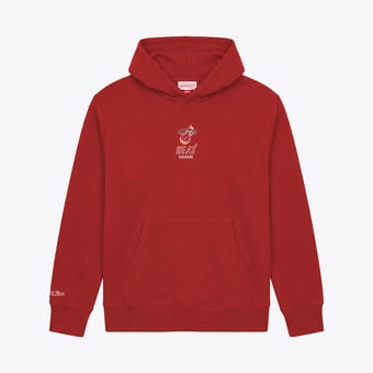 Men's Mitchell & Ness Red Miami Heat Core Fleece Hoodie