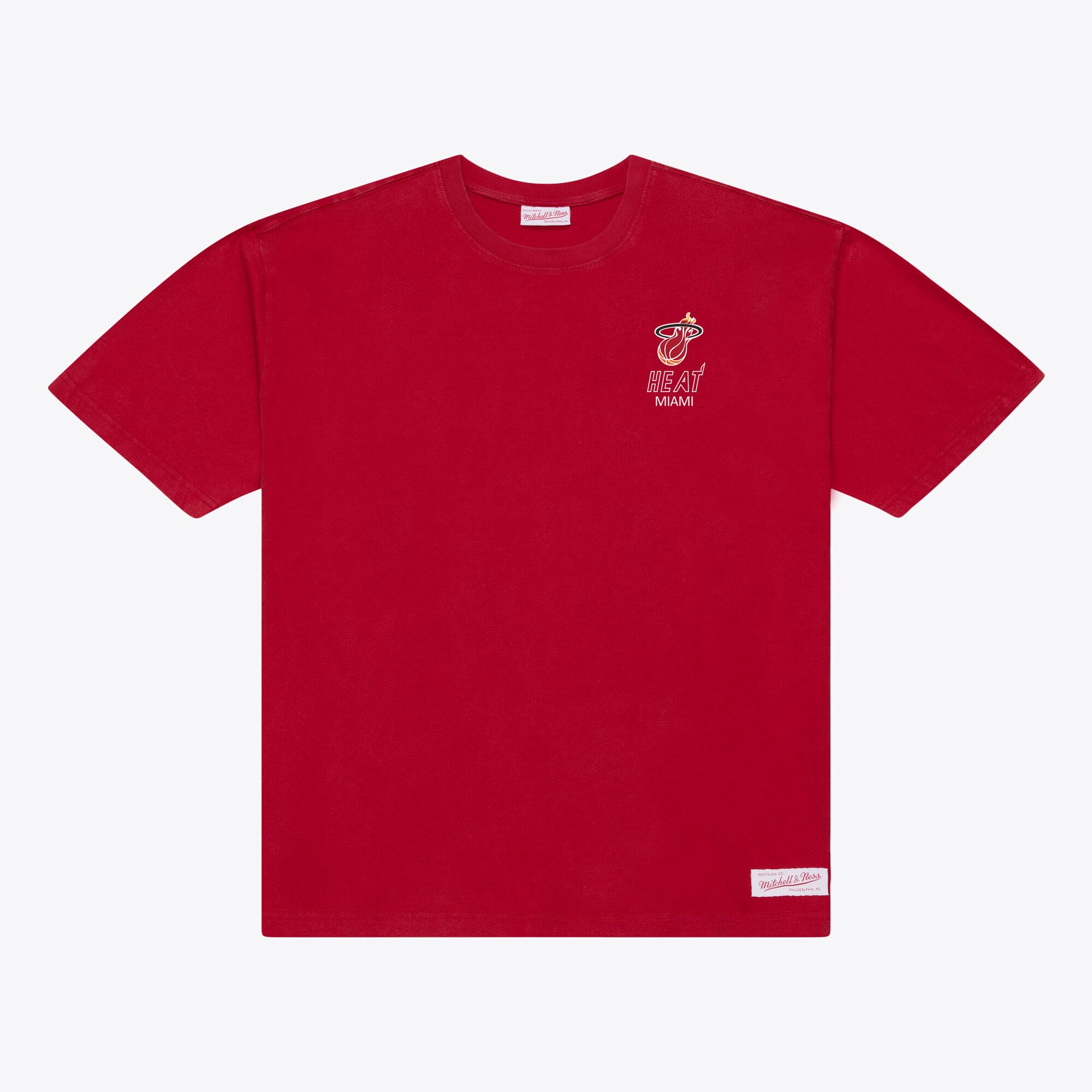 T-shirt da uomo Mitchell & Ness rossa Miami Heat Core Essentials
