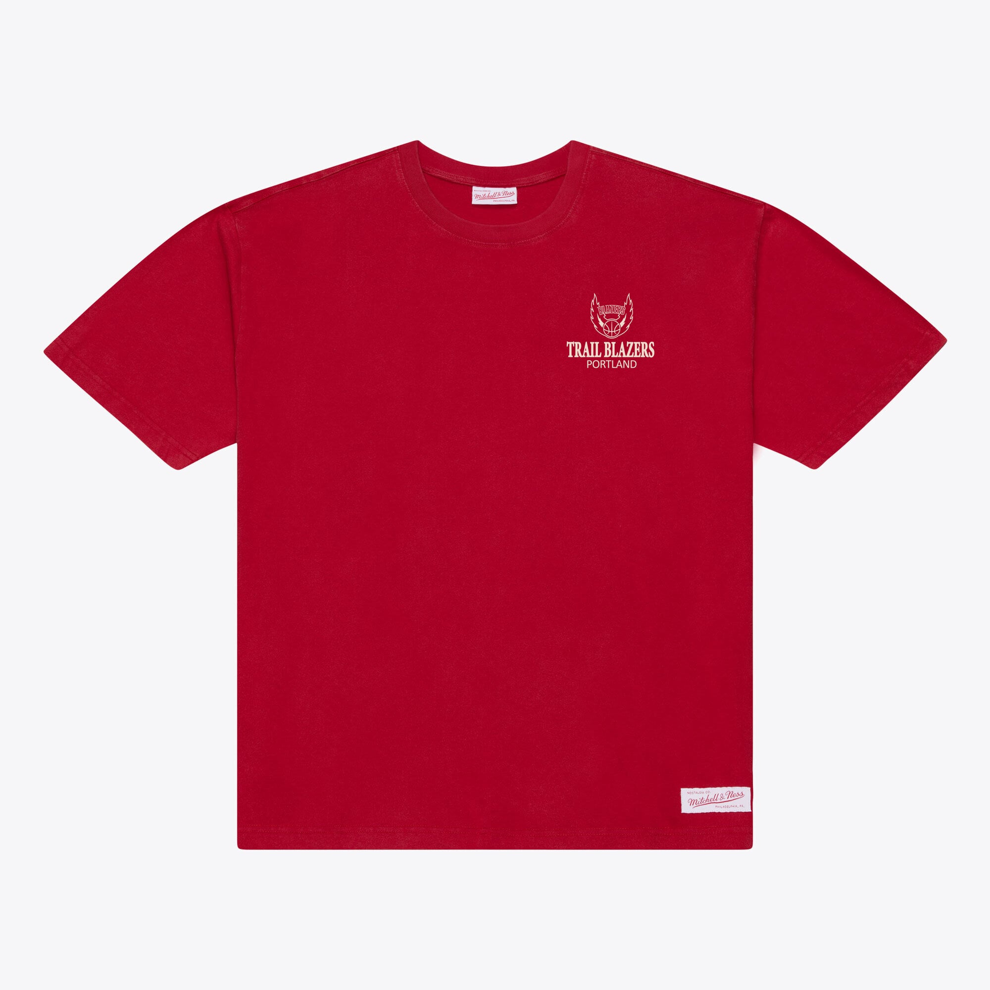 Men's Mitchell & Ness  Red Portland Trail Blazers Core Essentials T-Shirt