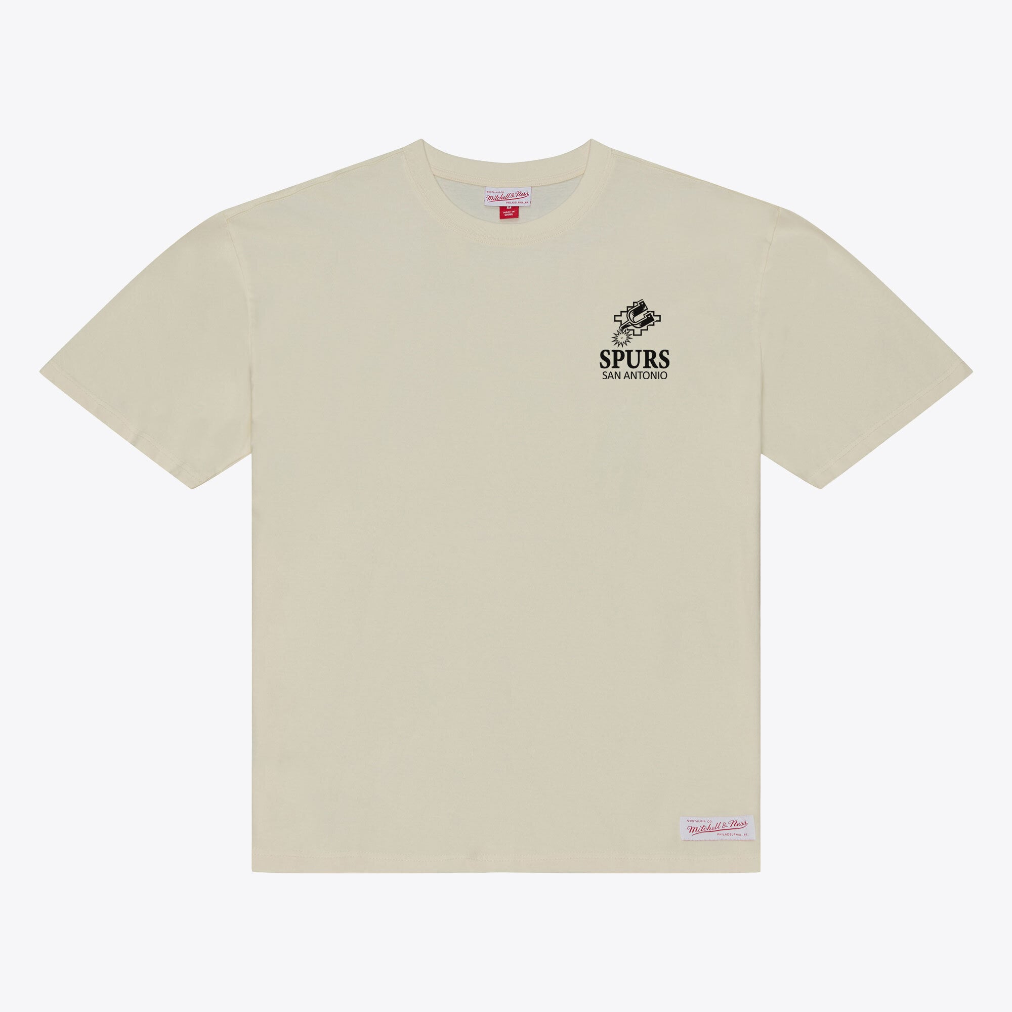 Mitchell & Ness Men's Cream San Antonio Spurs Core Essentials T-Shirt - Cream