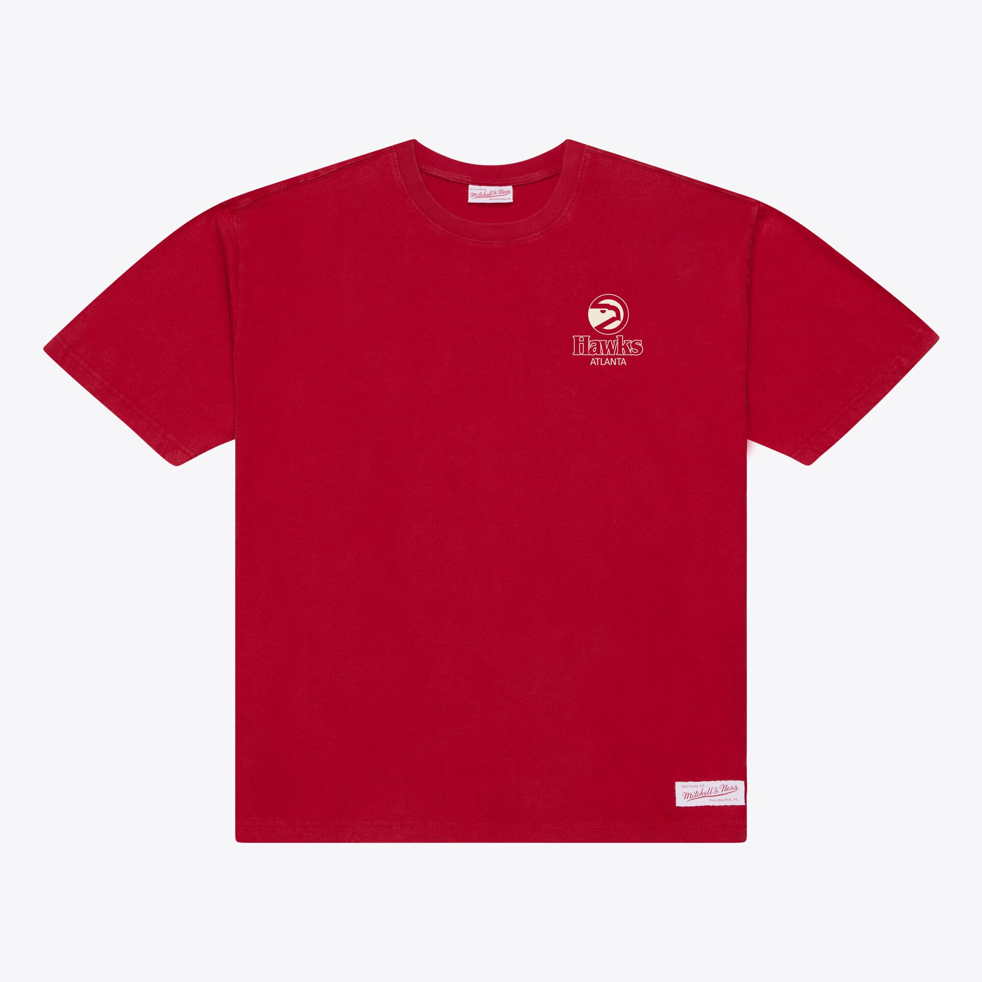 Camiseta Mitchell & Ness Core Essentials roja para hombre de los Atlanta Hawks
