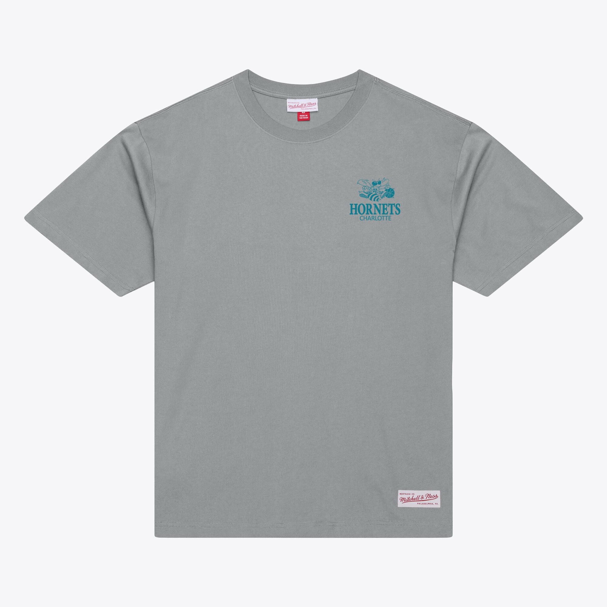 Men's Mitchell & Ness  Gray Charlotte Hornets Core Essentials T-Shirt
