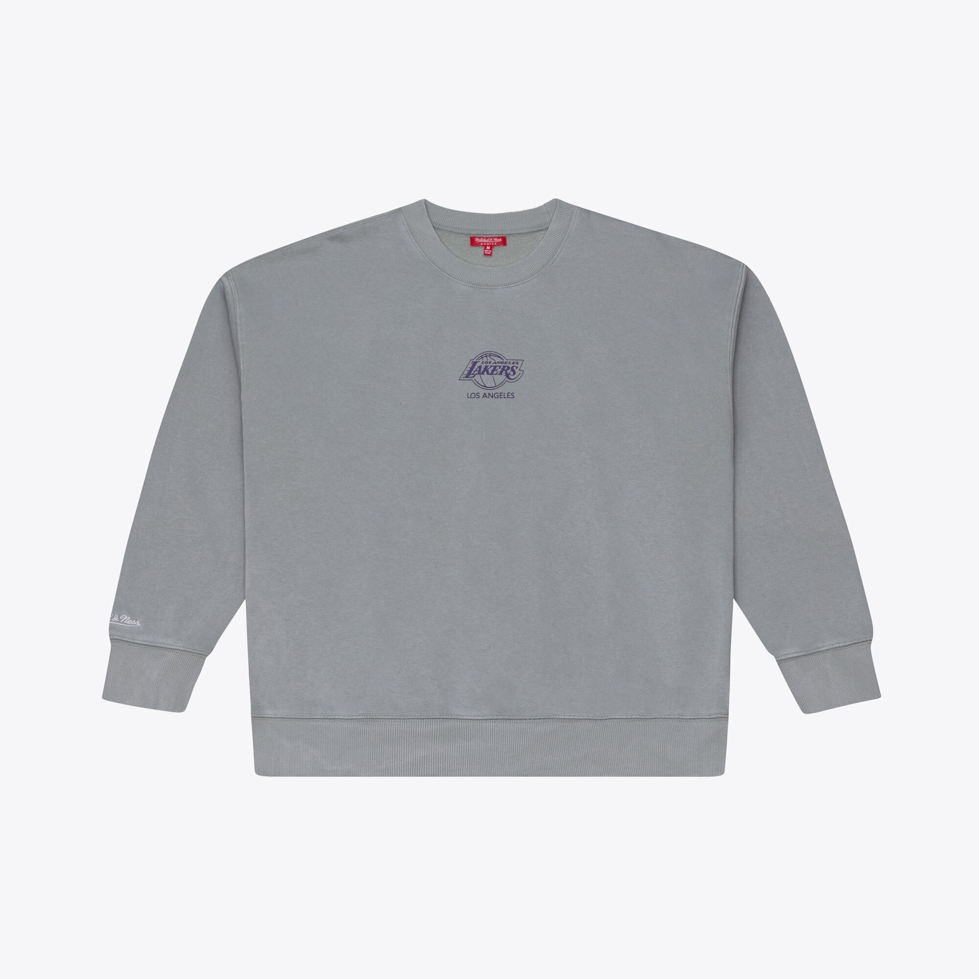 Women's Mitchell & Ness  Gray Los Angeles Lakers Core Essentials Micro Logo Fleece Sweatshirt