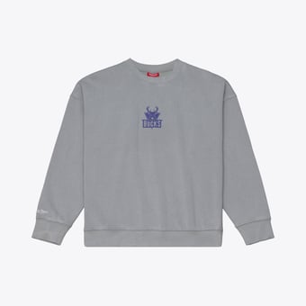 Women's Mitchell & Ness  Gray Milwaukee Bucks Core Essentials Micro Logo Fleece Sweatshirt