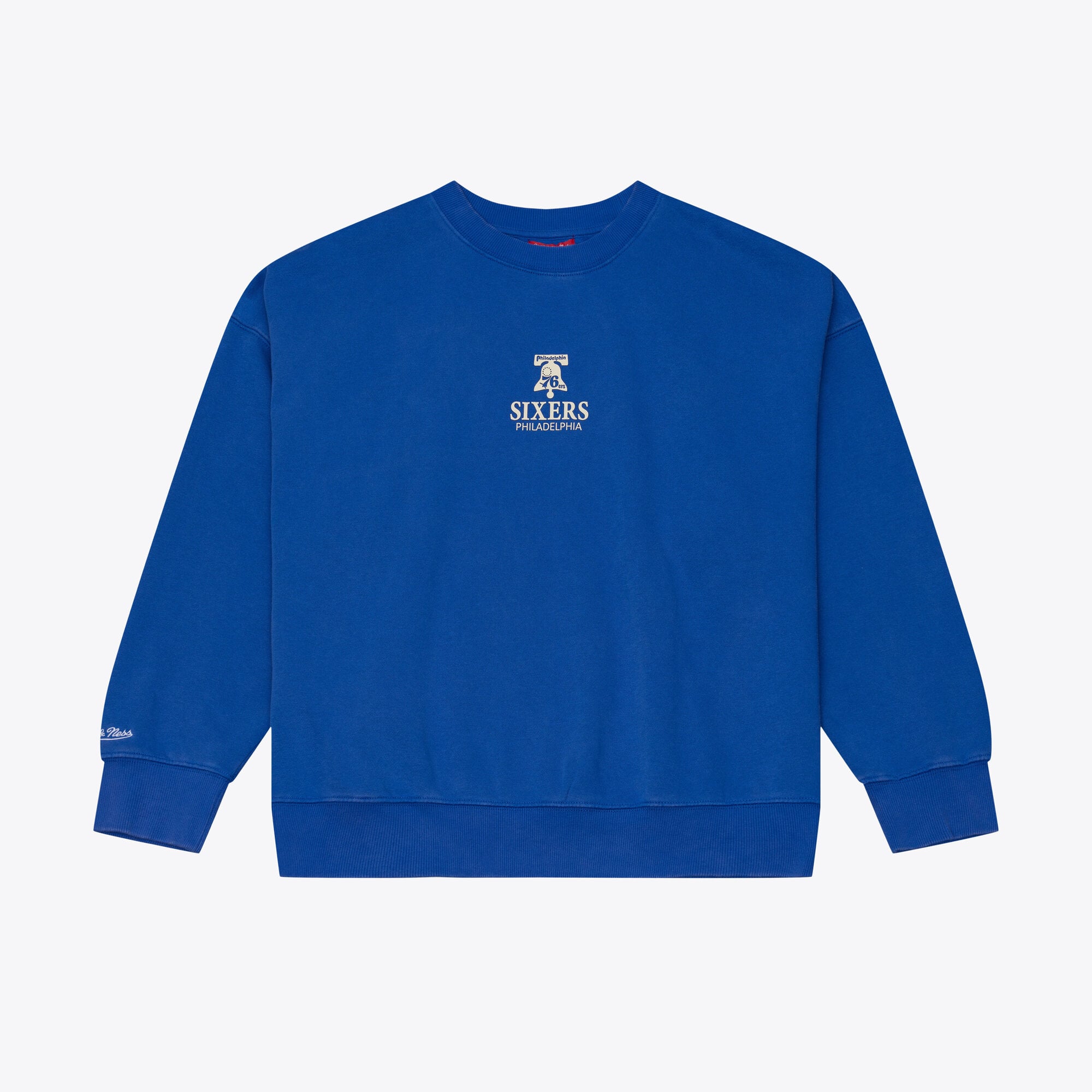 Felpa da donna Mitchell & Ness Royal Philadelphia 76ers Core Essentials Micro Logo in pile