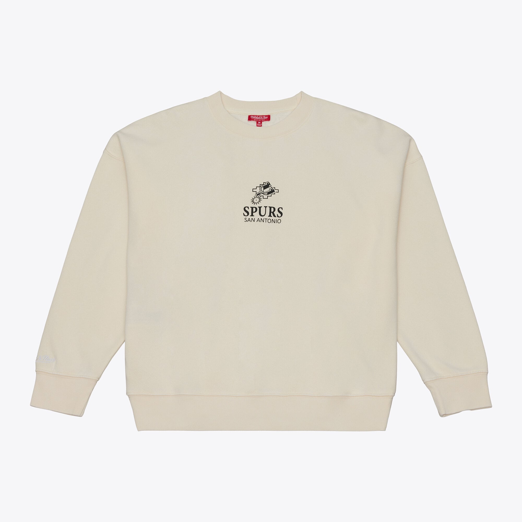 Felpa da donna Mitchell & Ness color crema con micro logo dei San Antonio Spurs Core Essentials