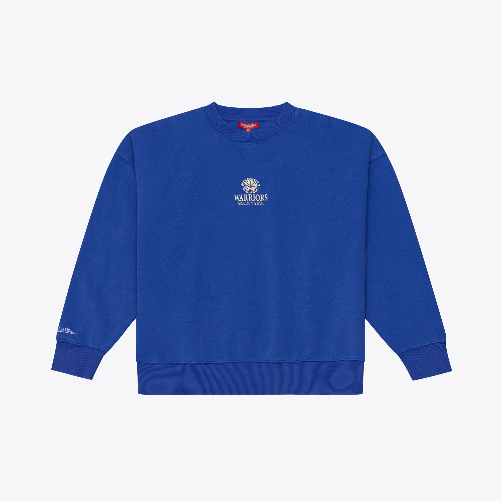 Women's Mitchell & Ness Royal Golden State Warriors Core Essentials Micro Logo Fleece Sweatshirt