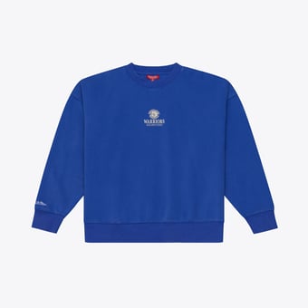 Women's Mitchell & Ness  Royal Golden State Warriors Core Essentials Micro Logo Fleece Sweatshirt