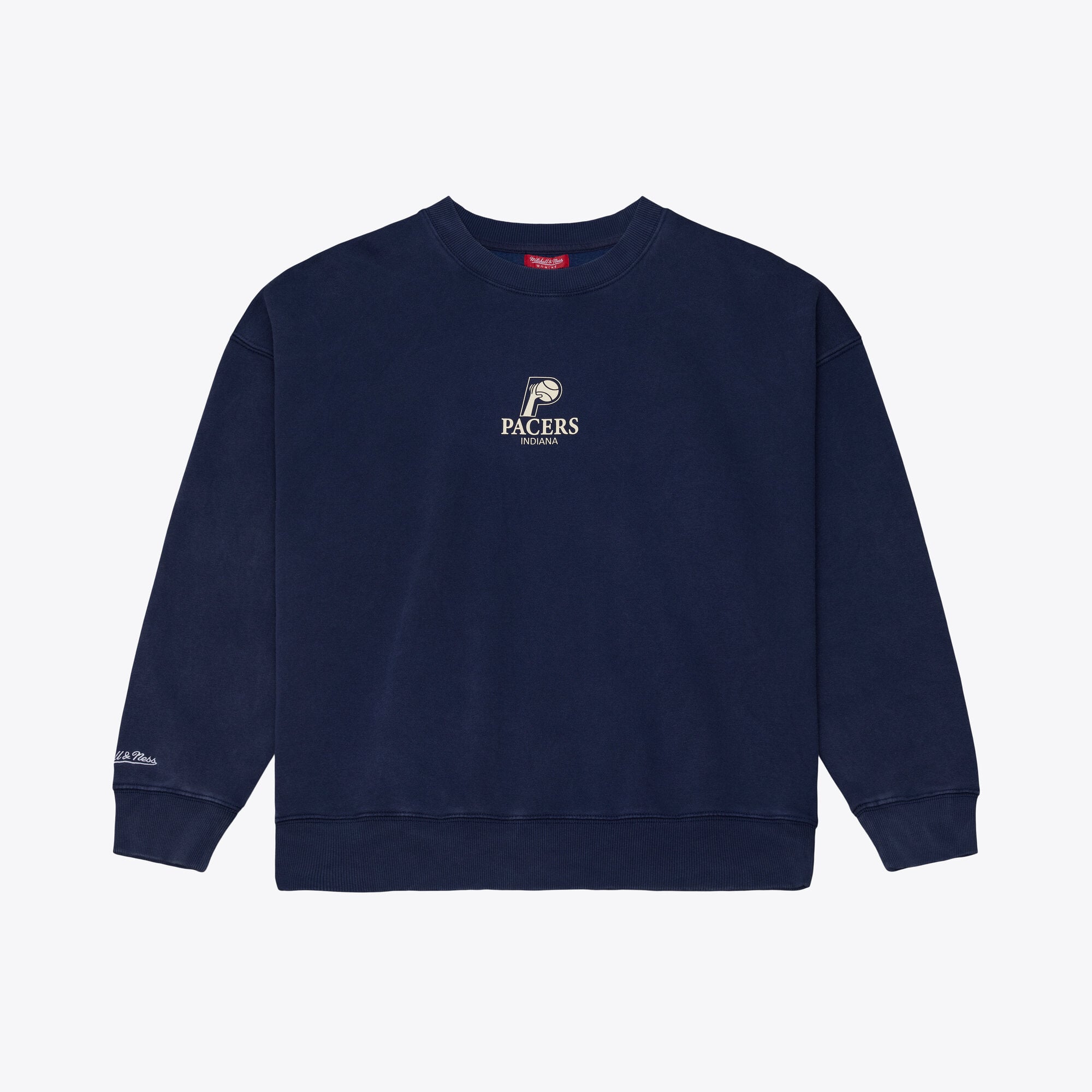 Felpa da donna Mitchell & Ness blu navy con micro logo degli Indiana Pacers Core Essentials.