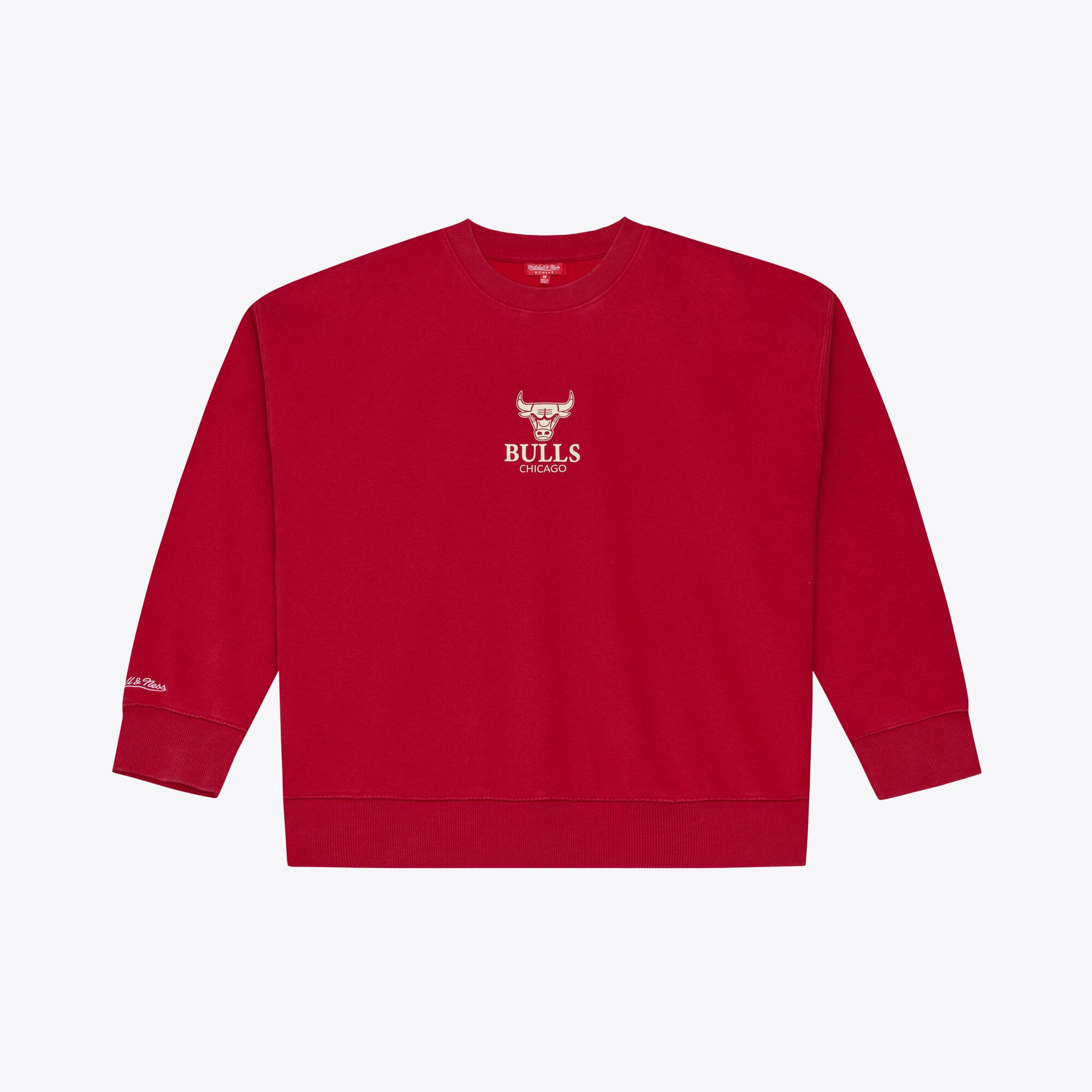Felpa da donna Mitchell & Ness rossa con micro logo dei Chicago Bulls Core Essentials.