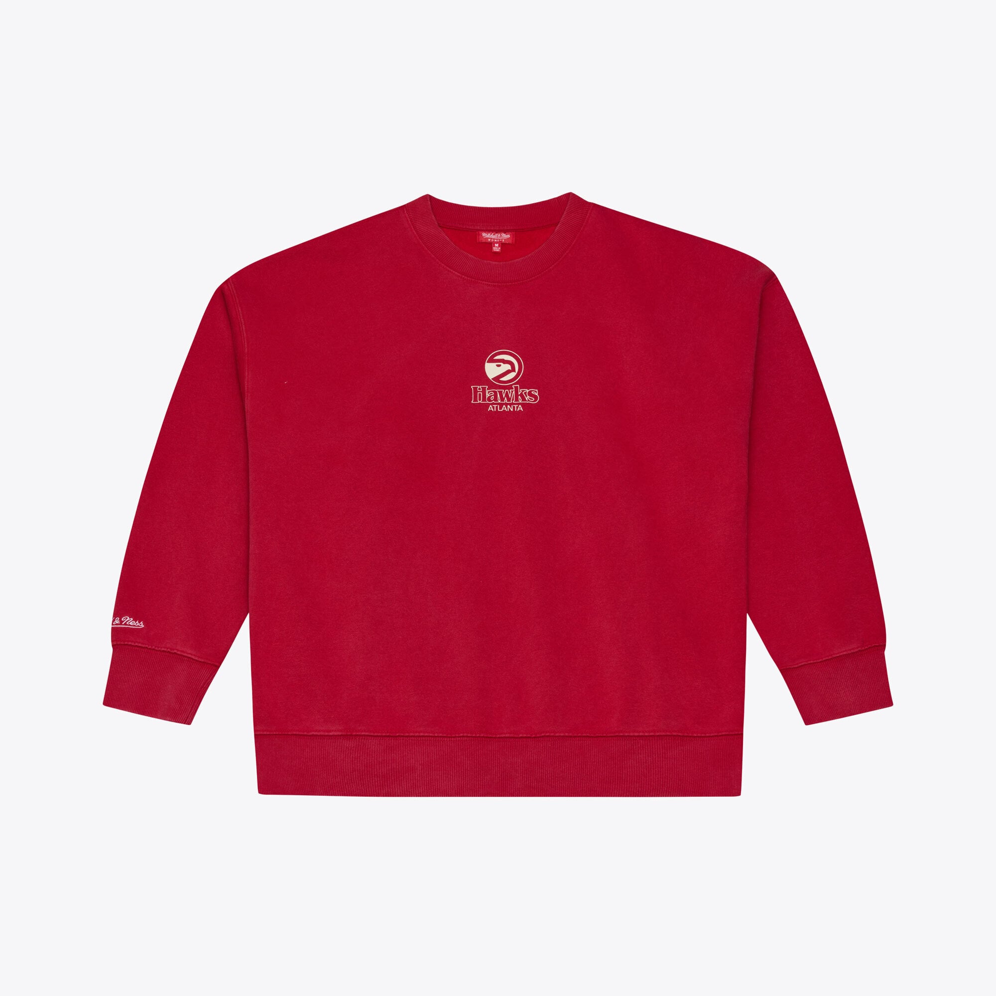 Felpa da donna Mitchell & Ness rossa con micro logo Atlanta Hawks Core Essentials