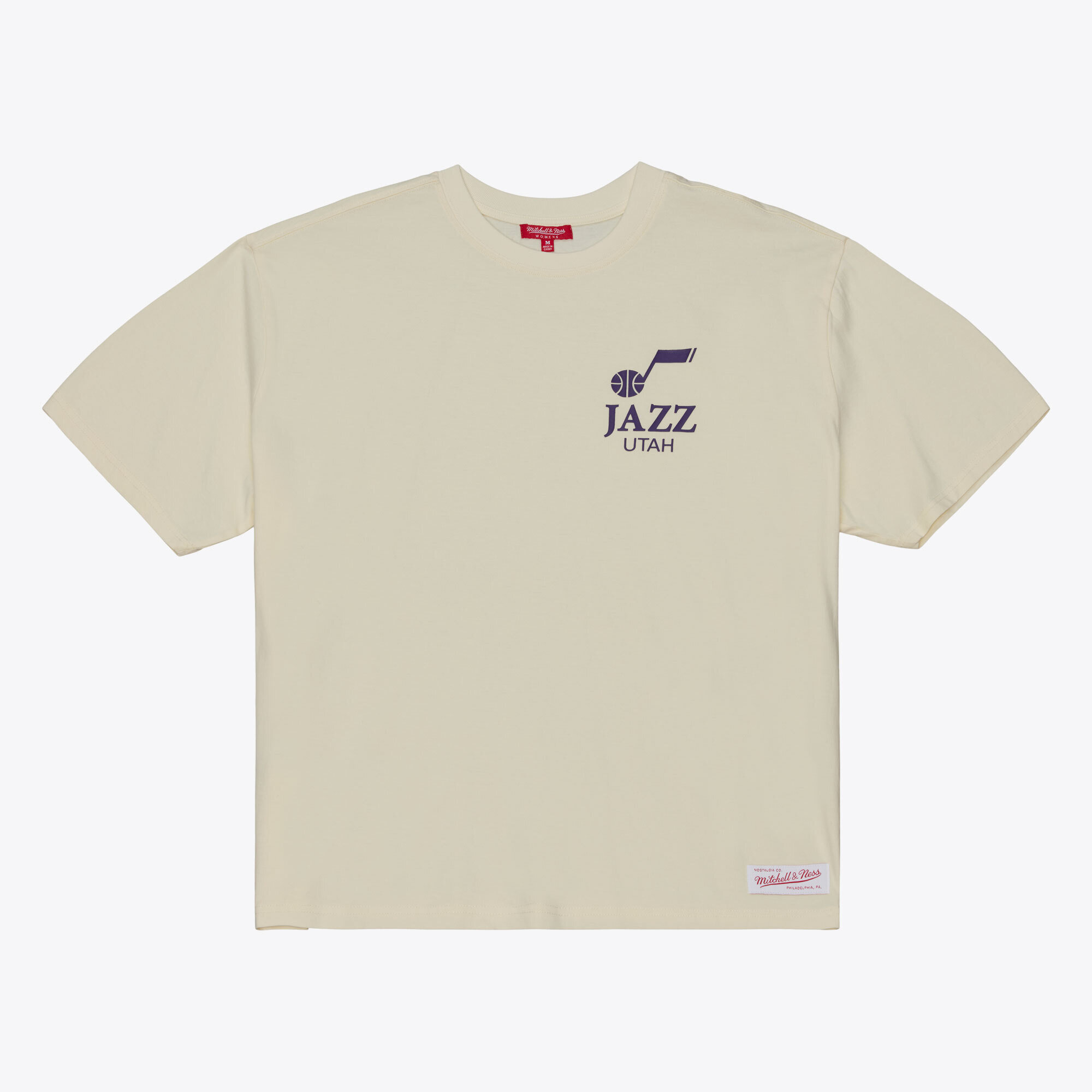 Mitchell & Ness Women's Mitchell Ness Cream Utah Jazz Core Essential T-Shirt - Cream