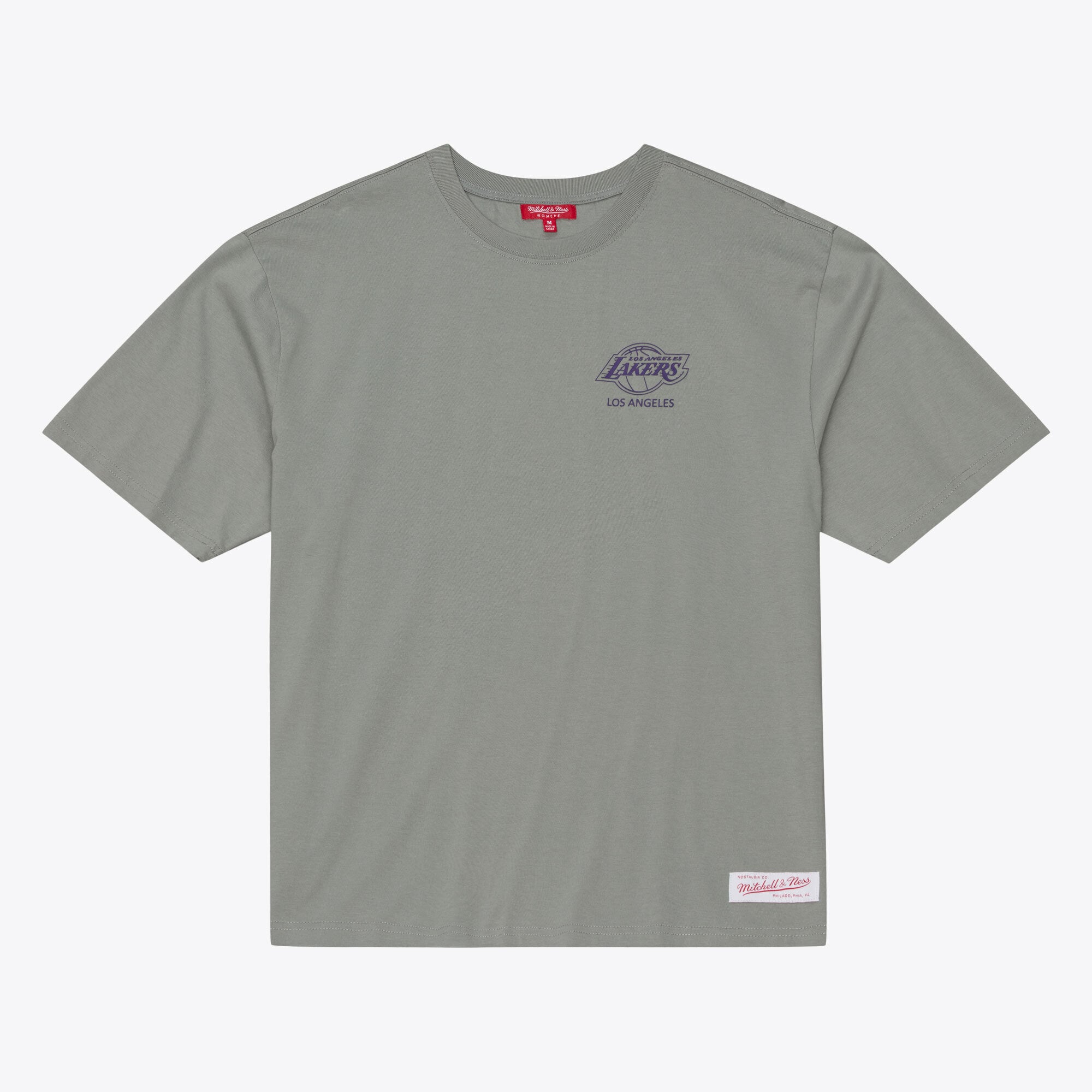 Women's Mitchell & Ness Gray Los Angeles Lakers Core Essential T-Shirt