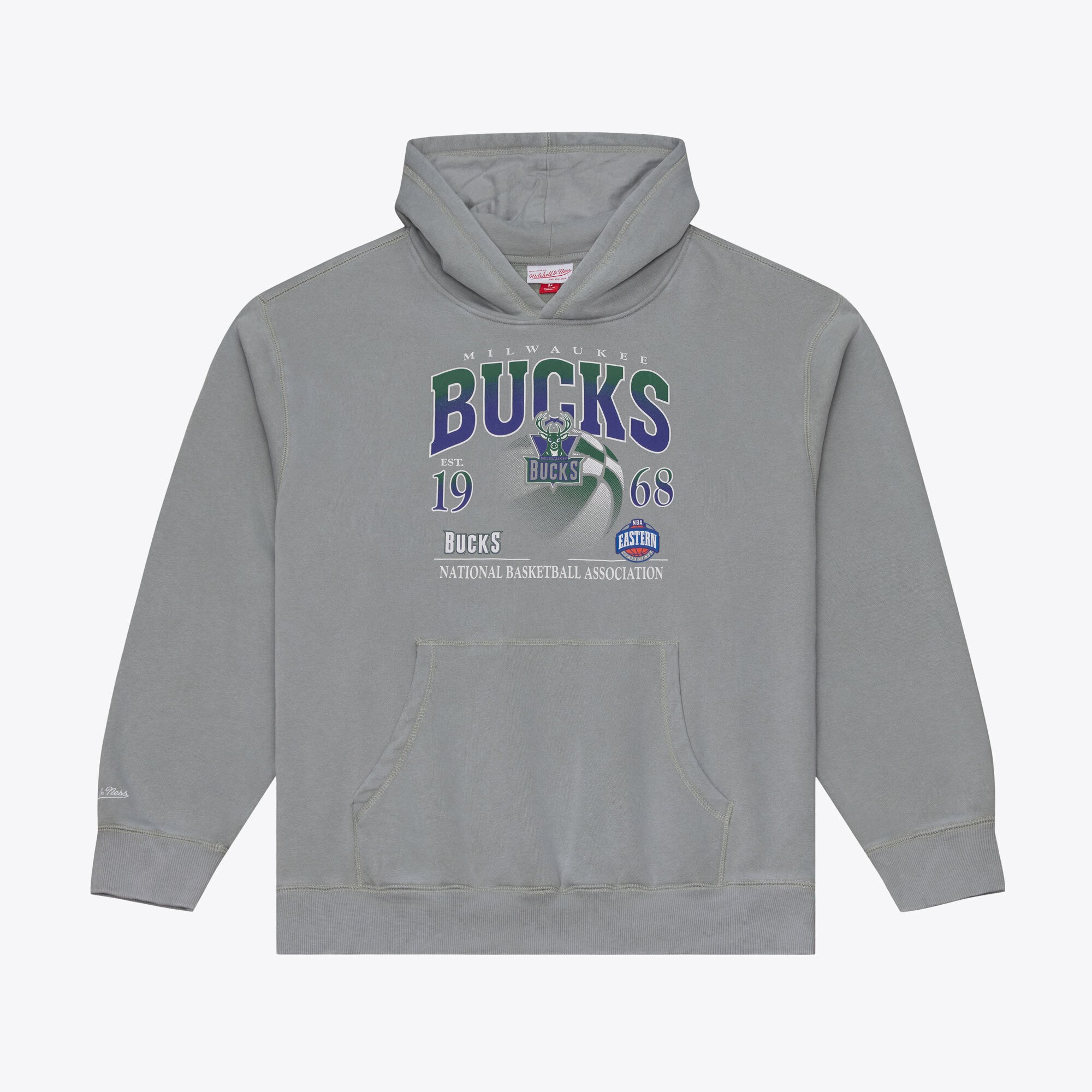 Men's Mitchell & Ness  Gray Milwaukee Bucks Street Graphics Hoodie