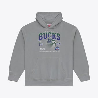 Men's Mitchell & Ness  Gray Milwaukee Bucks Street Graphics Hoodie