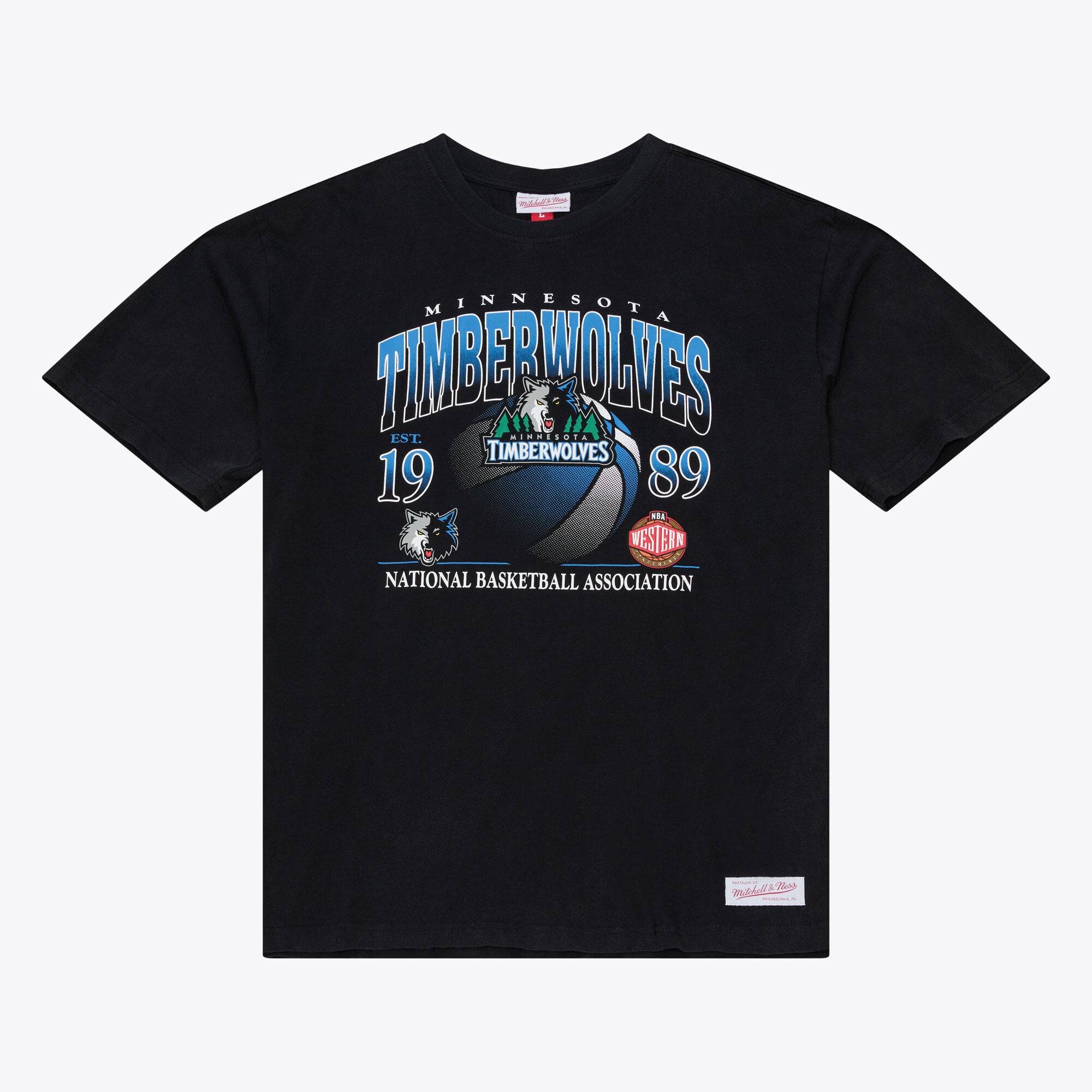 Men's Mitchell & Ness  Black Minnesota Timberwolves Core Graphic T-Shirt