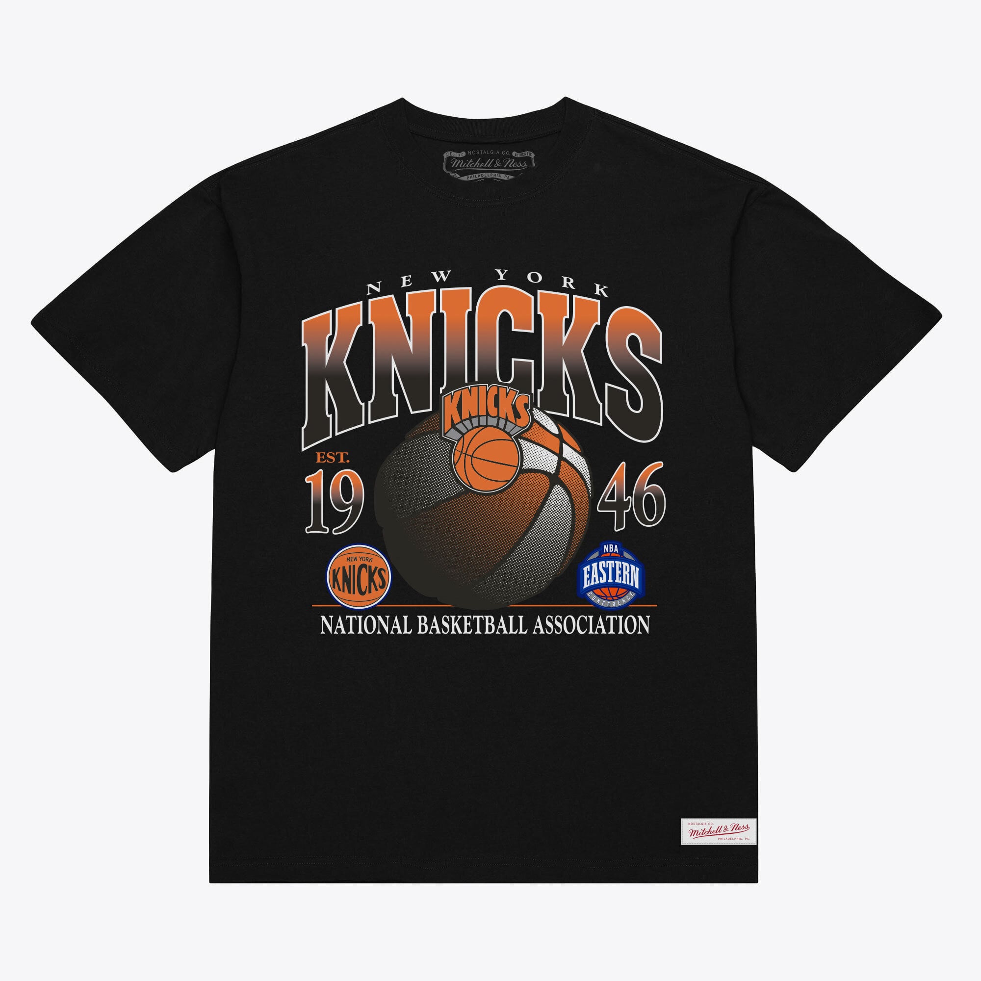 Men's Mitchell & Ness Black New York Knicks Core Graphic T-Shirt