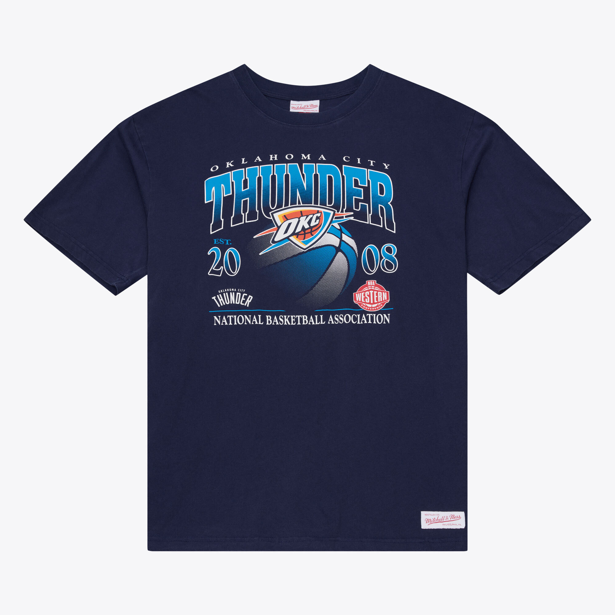 Mitchell & Ness Men's Navy Oklahoma City Thunder Core Graphic T-Shirt - Navy