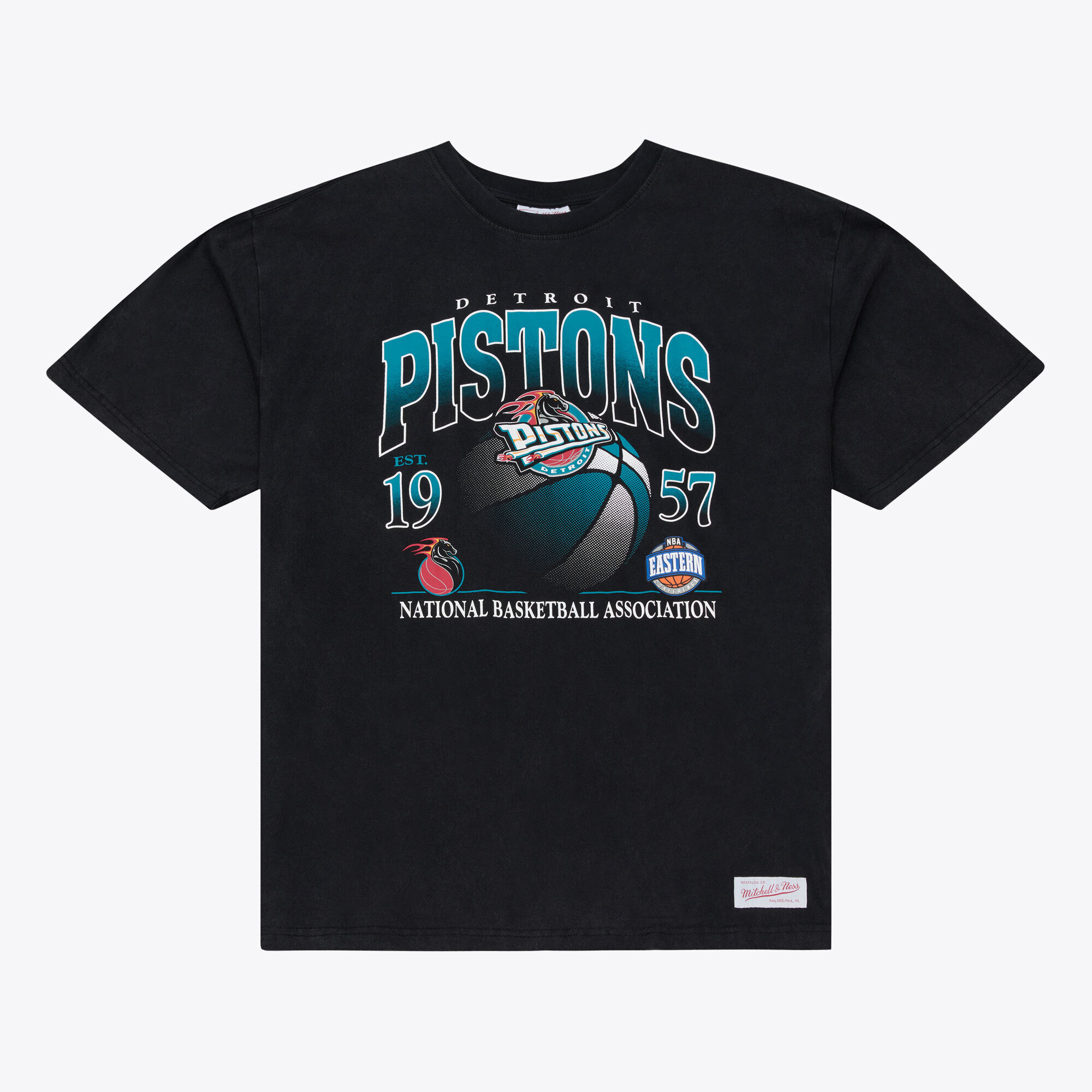 Mitchell & Ness Men's Black Detroit Pistons Core Graphic T-Shirt - Black