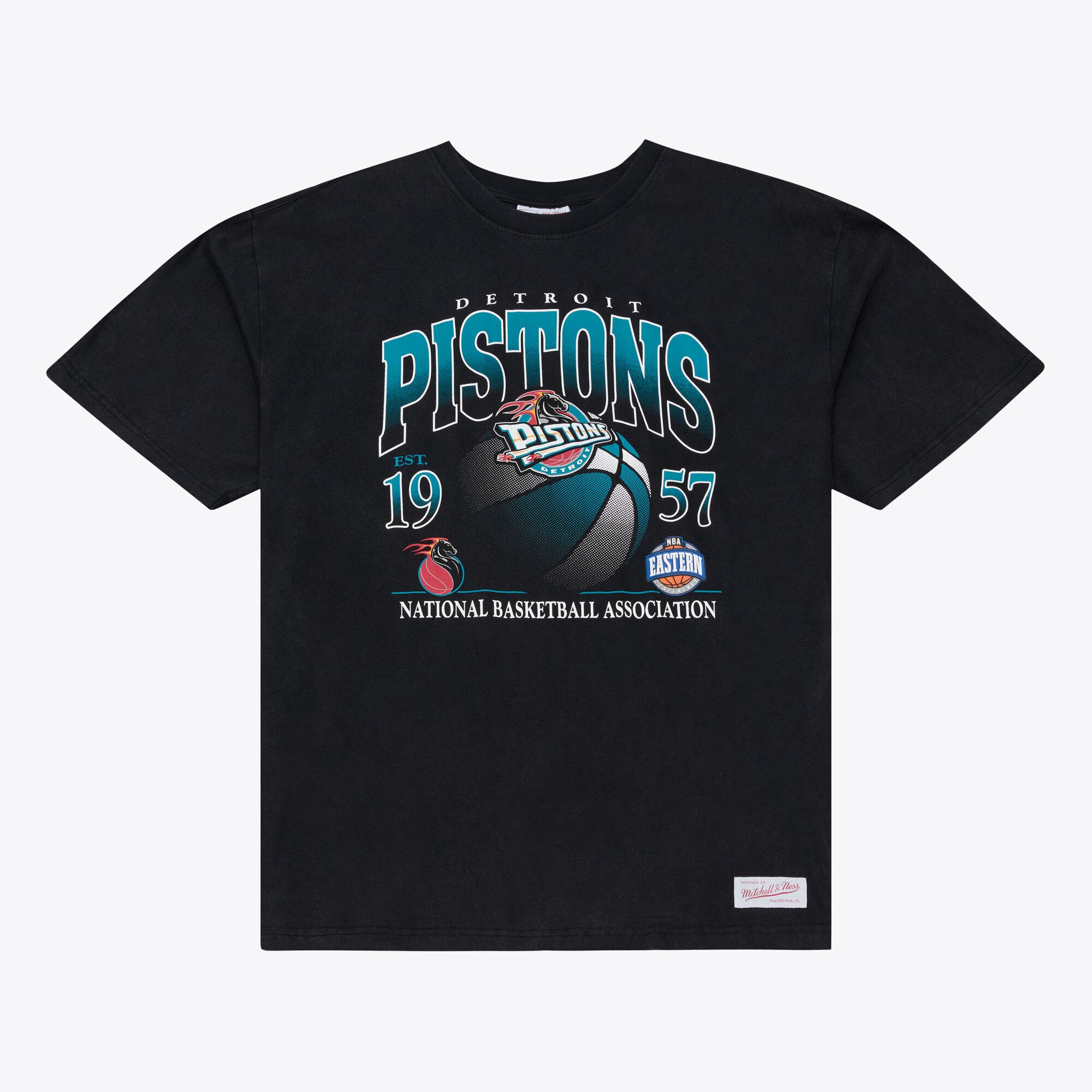 Men's Mitchell & Ness  Black Detroit Pistons Core Graphic T-Shirt