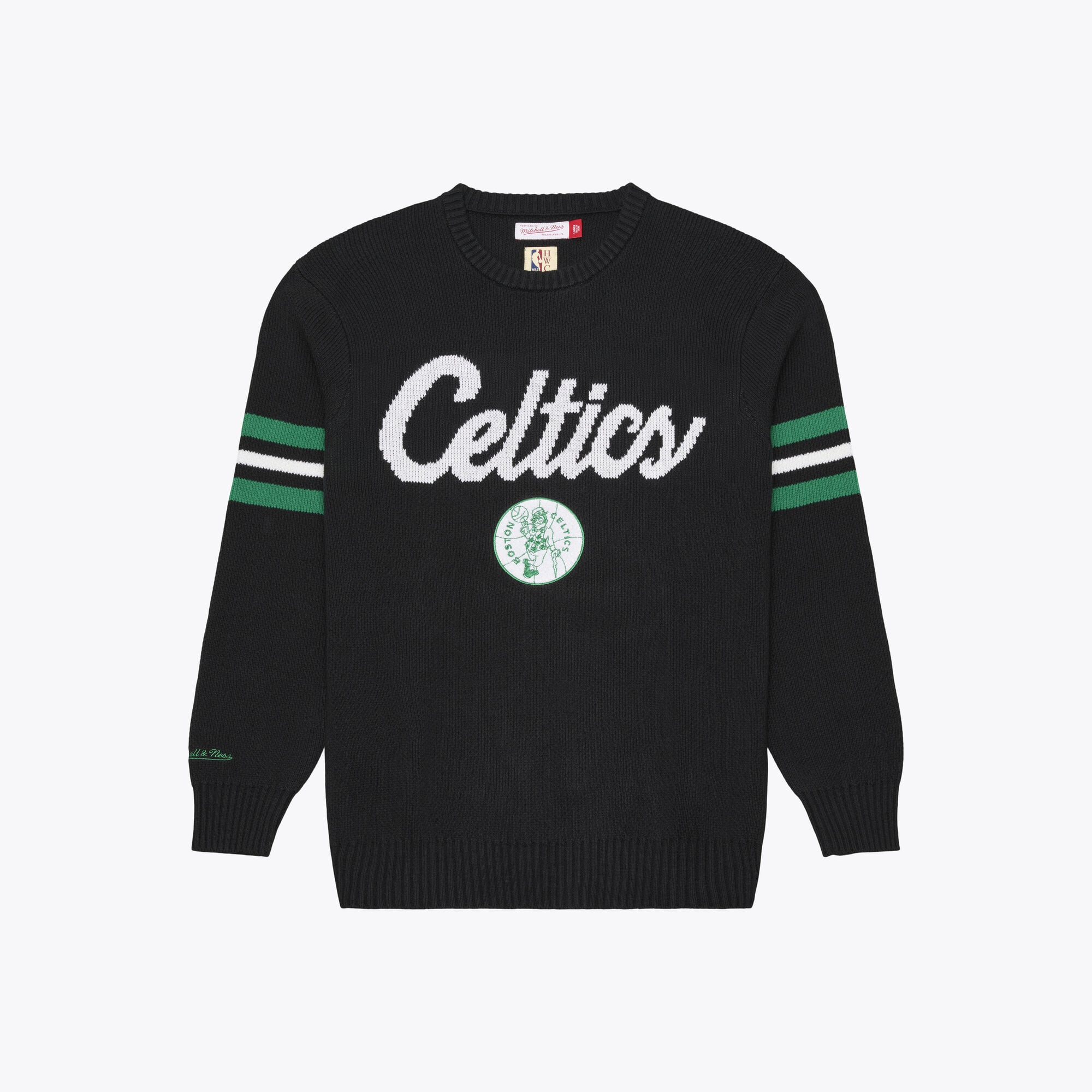 Men's Mitchell & Ness  Black Boston Celtics Head Coach Sweater