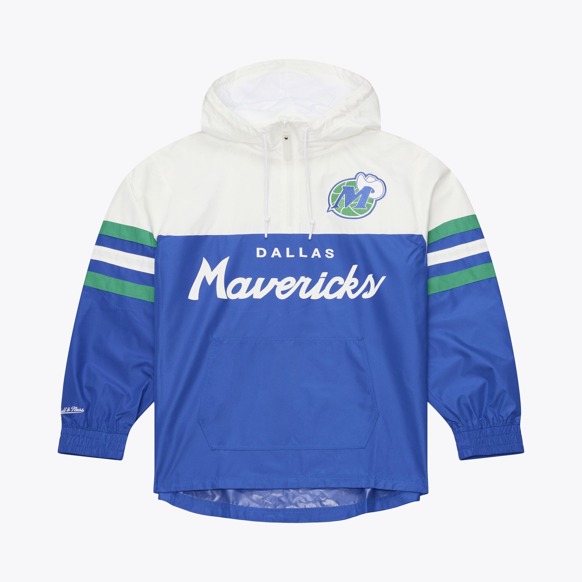 Men's Mitchell & Ness Blue Dallas Mavericks Head Coach Lightweight Anorak Quarter-Zip Windbreaker