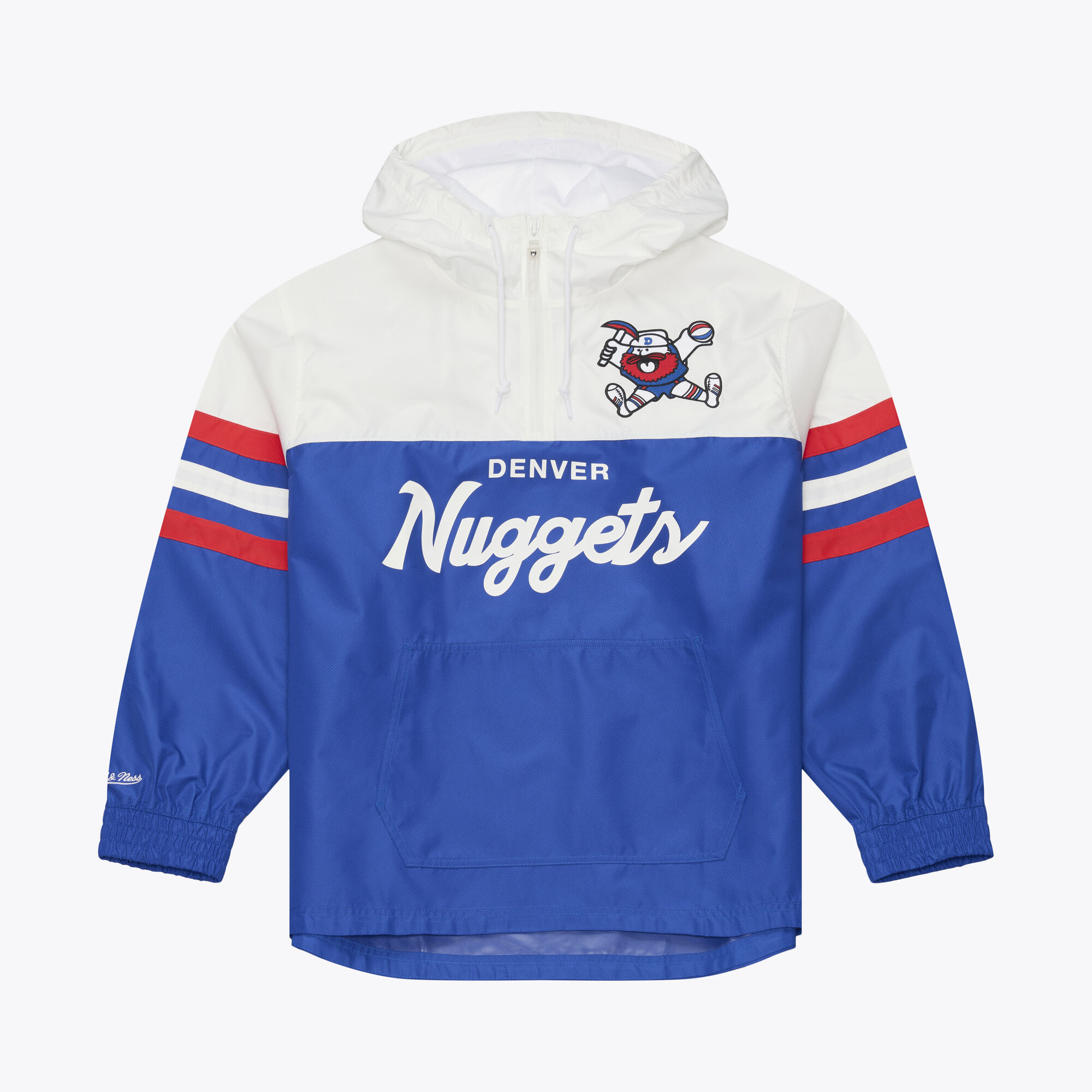 Men's Mitchell & Ness Royal Denver Nuggets Head Coach Lightweight Anorak Quarter-Zip Windbreaker
