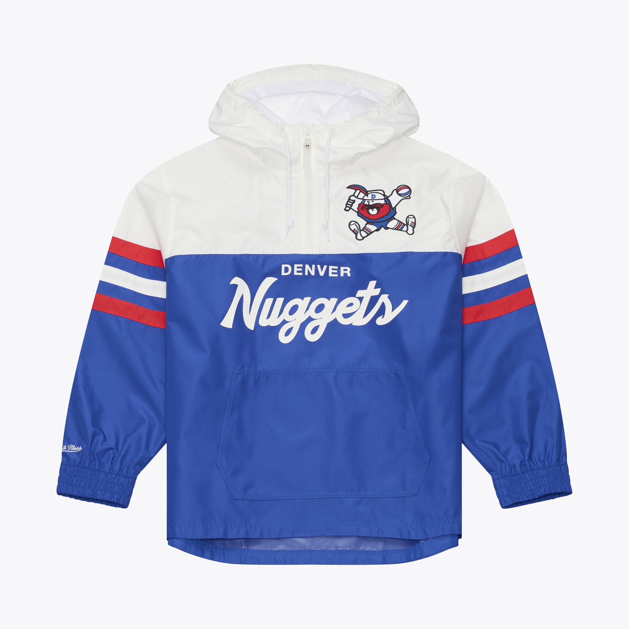 Men's Mitchell & Ness  Royal Denver Nuggets Head Coach Lightweight Anorak Quarter-Zip Windbreaker