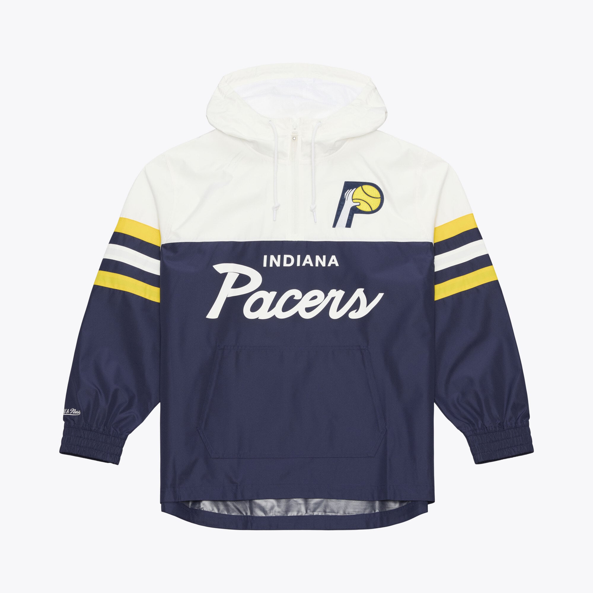 Men's Mitchell & Ness  Navy Indiana Pacers Head Coach Lightweight Anorak Quarter-Zip Windbreaker
