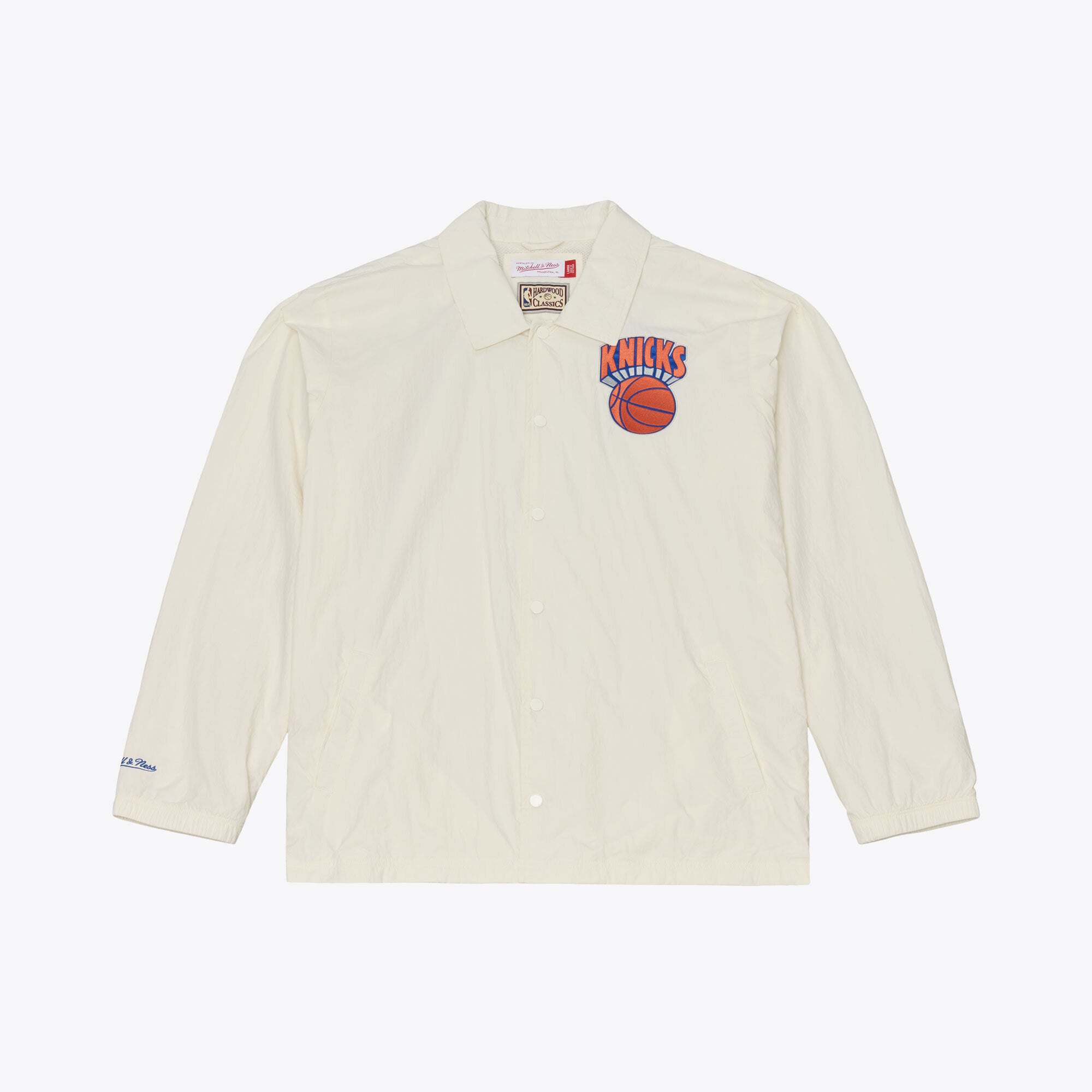Men's Mitchell & Ness  Cream New York Knicks Retro Root Full-Snap Coaches Jacket
