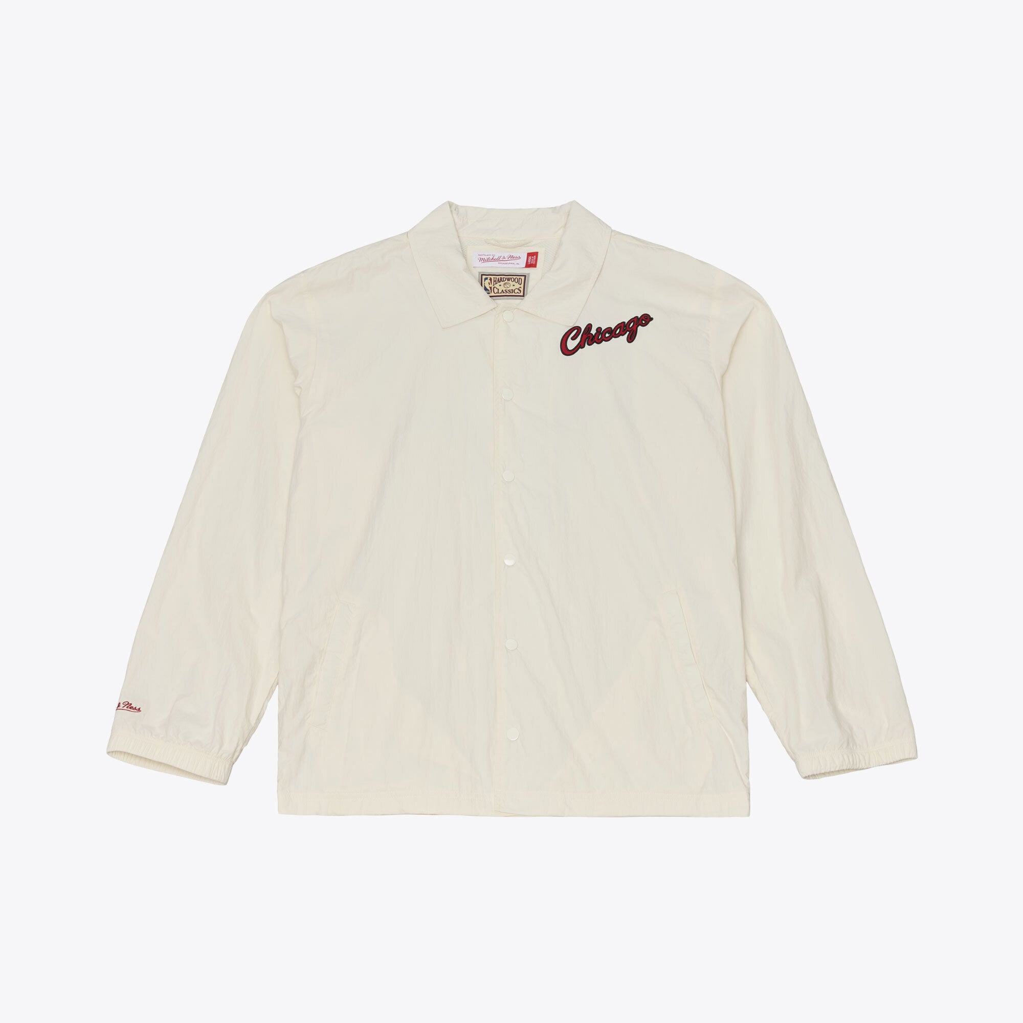 Men's Mitchell & Ness Cream Chicago Bulls Retro Root Full-Snap Coaches Jacket