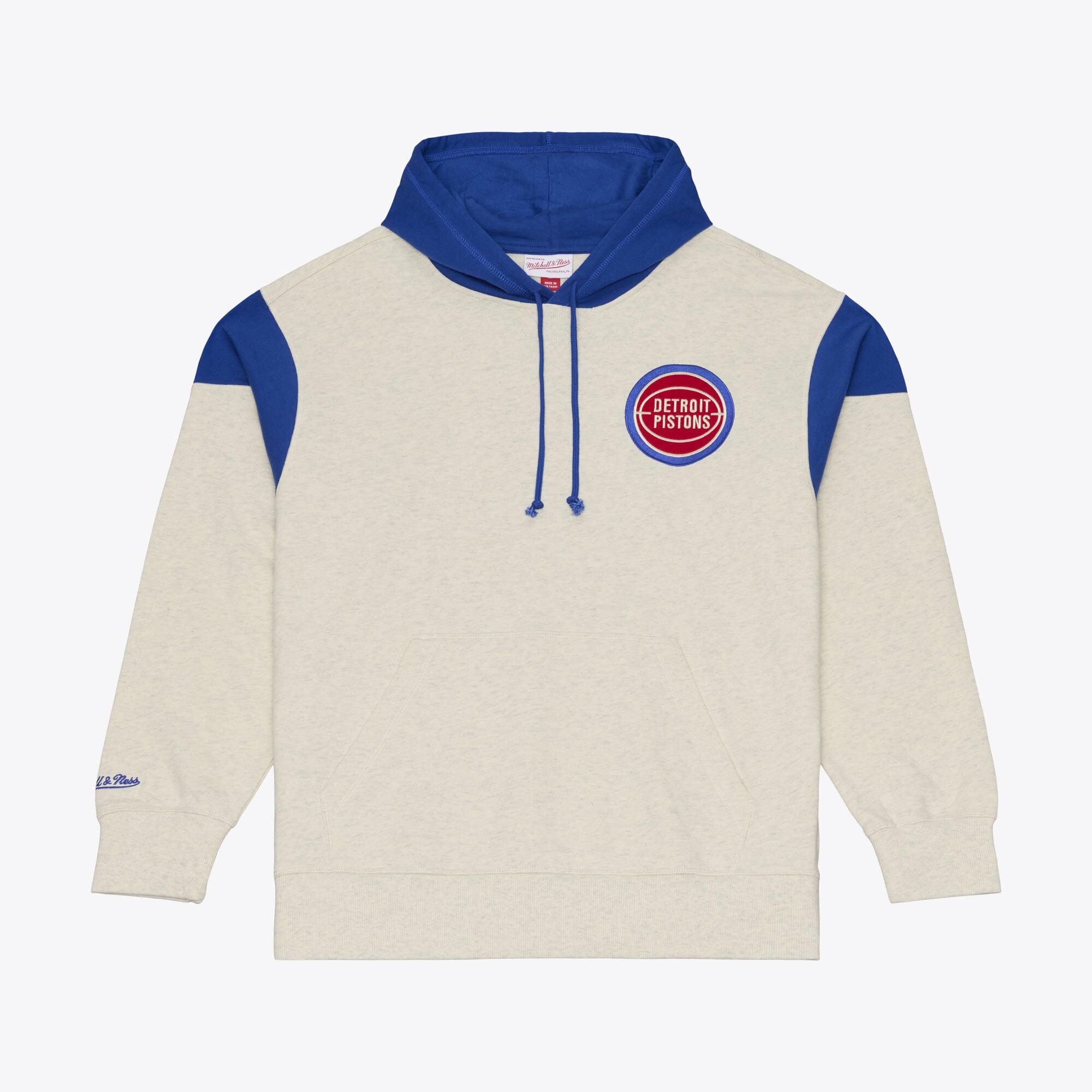 Men's Mitchell & Ness  Cream Detroit Pistons French Terry Hoodie