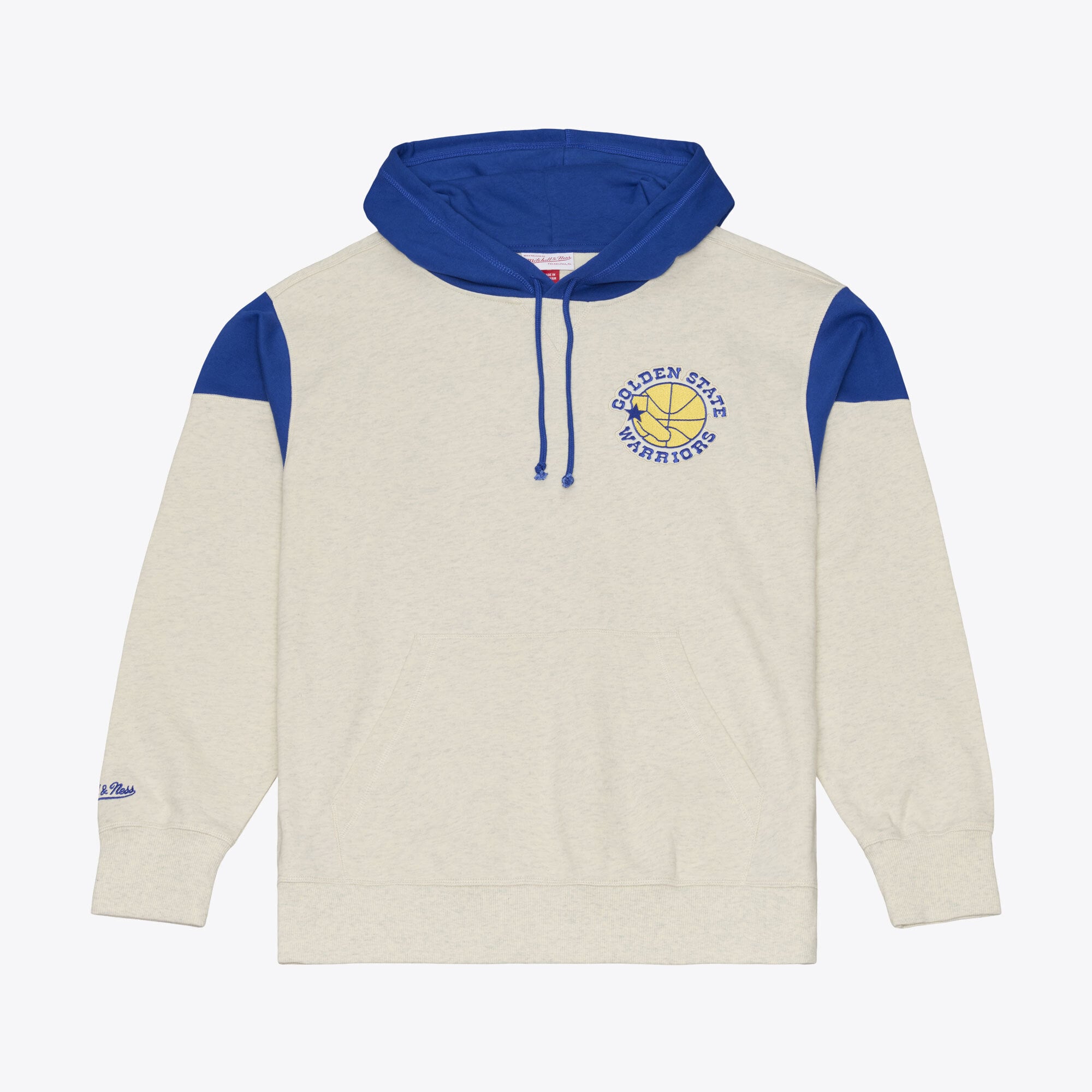 Men's Mitchell & Ness  Cream Golden State Warriors French Terry Hoodie