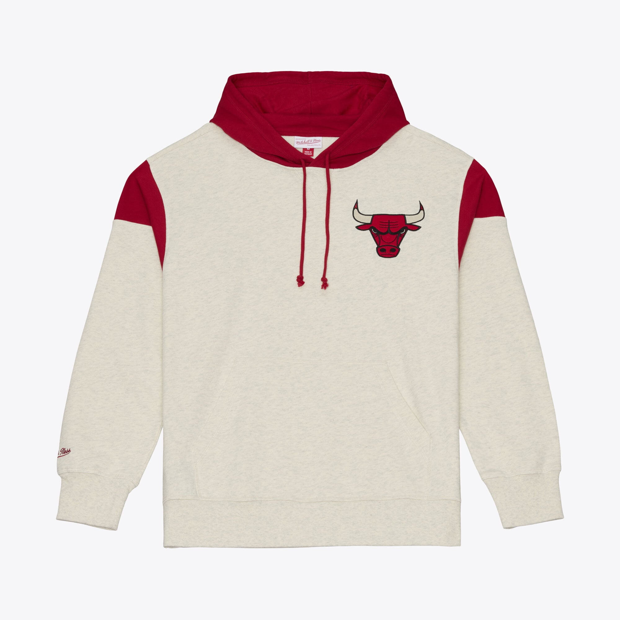 Men's Mitchell & Ness  Cream Chicago Bulls French Terry Hoodie