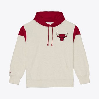 Men's Mitchell & Ness  Cream Chicago Bulls French Terry Hoodie