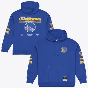 Men's Mitchell & Ness Royal Golden State Warriors  Triple Check Fleece Hoodie