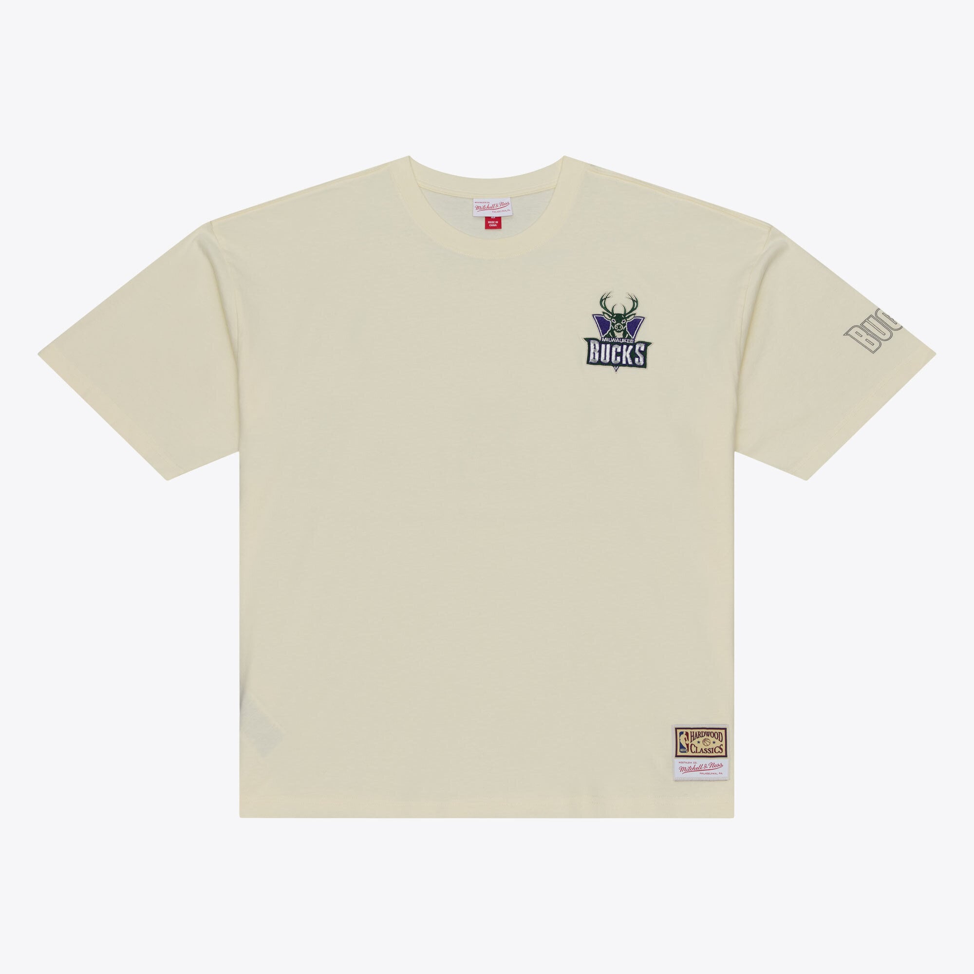 Men's Mitchell & Ness  Oatmeal Milwaukee Bucks Heritage Hues Oversized T-Shirt