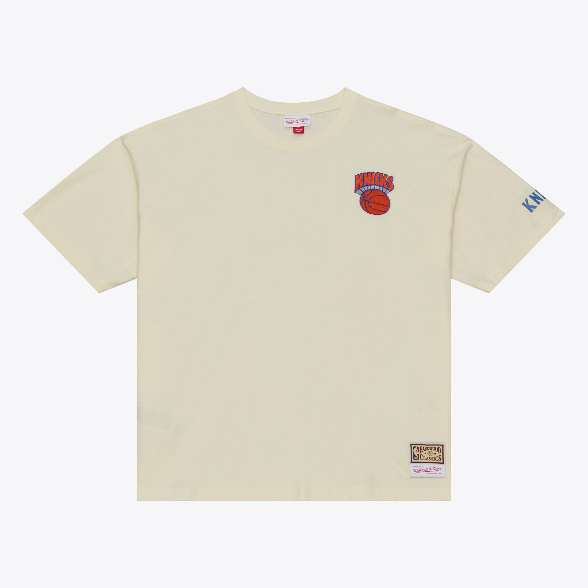 Men's Mitchell & Ness Oatmeal New York Knicks Heritage Hues Oversized T-Shirt